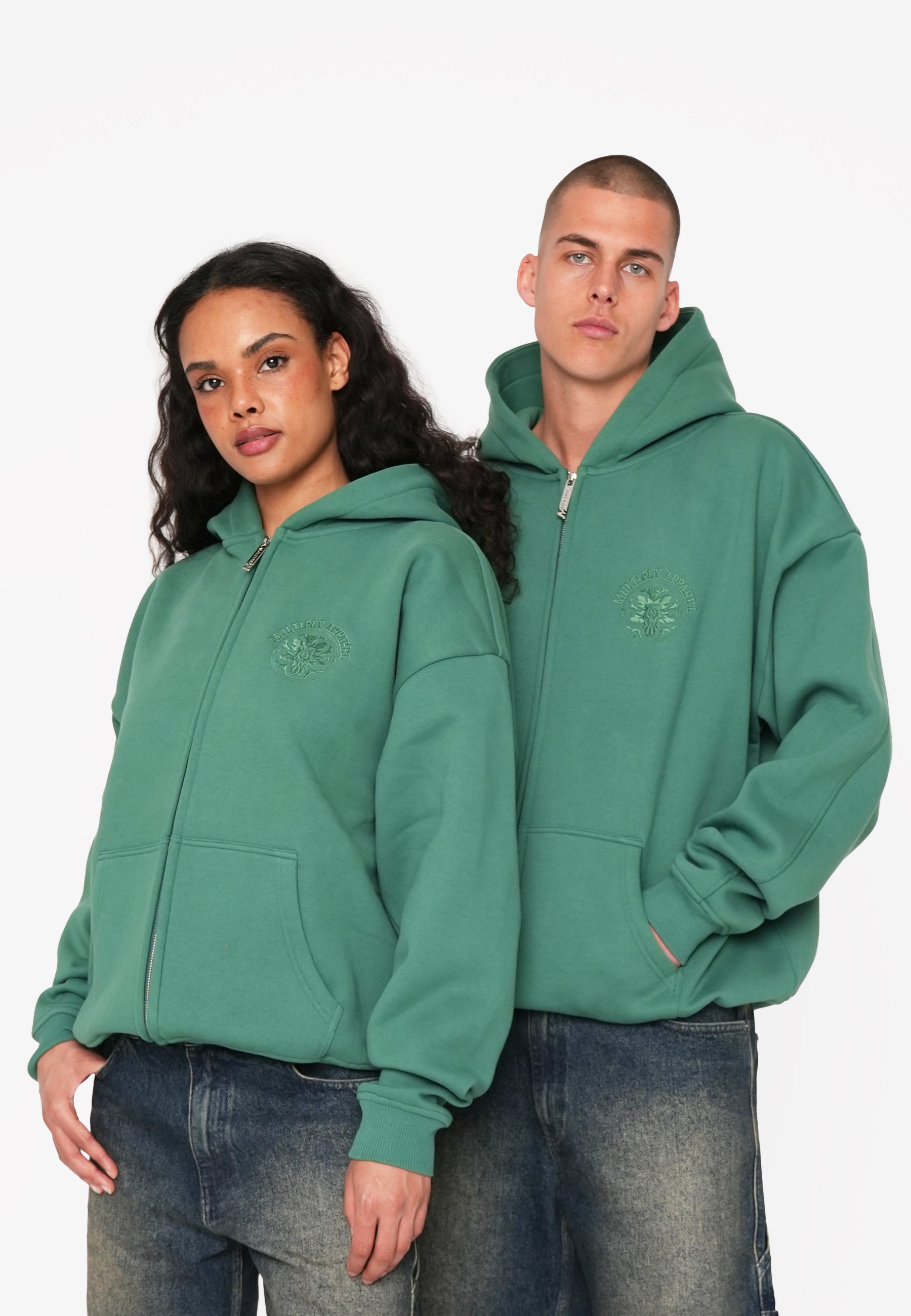 Oversize Zip Hoodie SEALED Smoke Pine