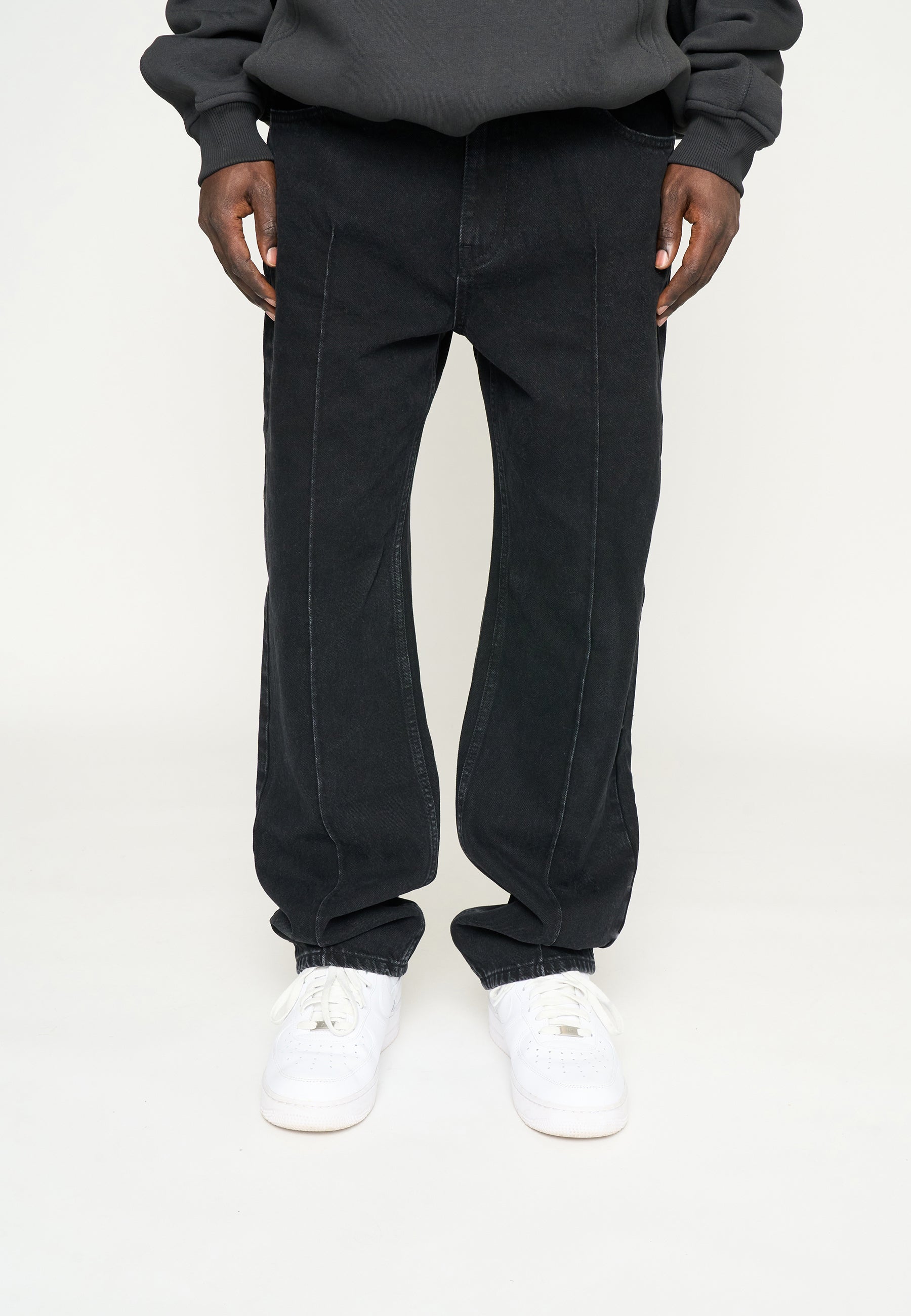 Dark Denim Pleated Detail Jeans main image 0