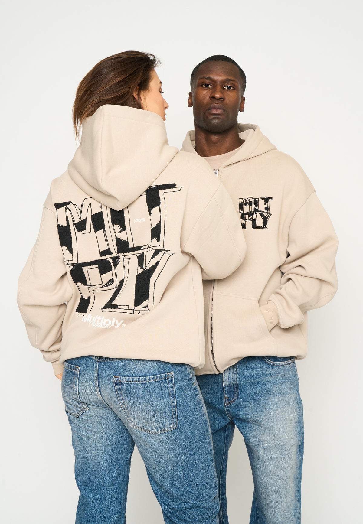 Oversized Zip Hoodie STRONG Simply Taupe