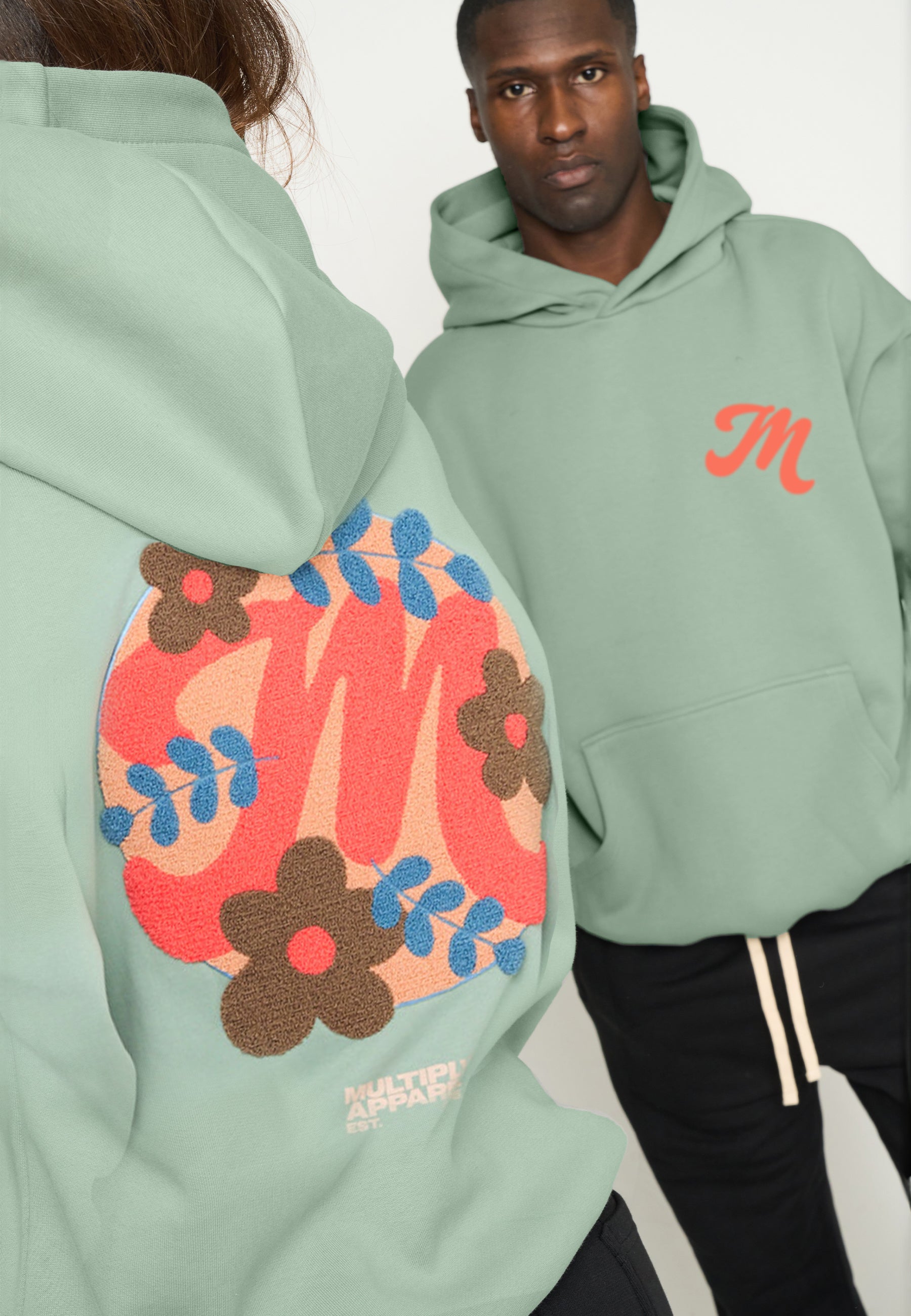 Multiply Apparel Oversize Hoodie M FLORAL Liiy Pad Soda Washed – weitere Ansicht 2