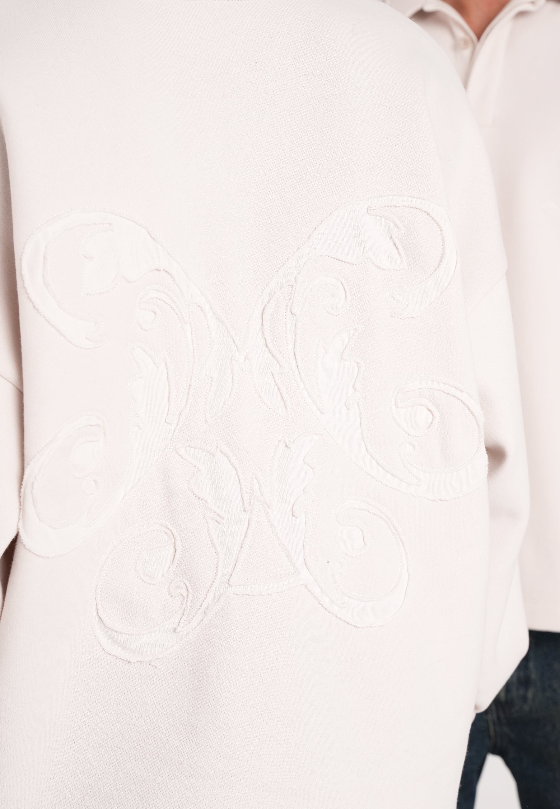 Oversize Longsleeve Polo INSCRIPTION White Sand