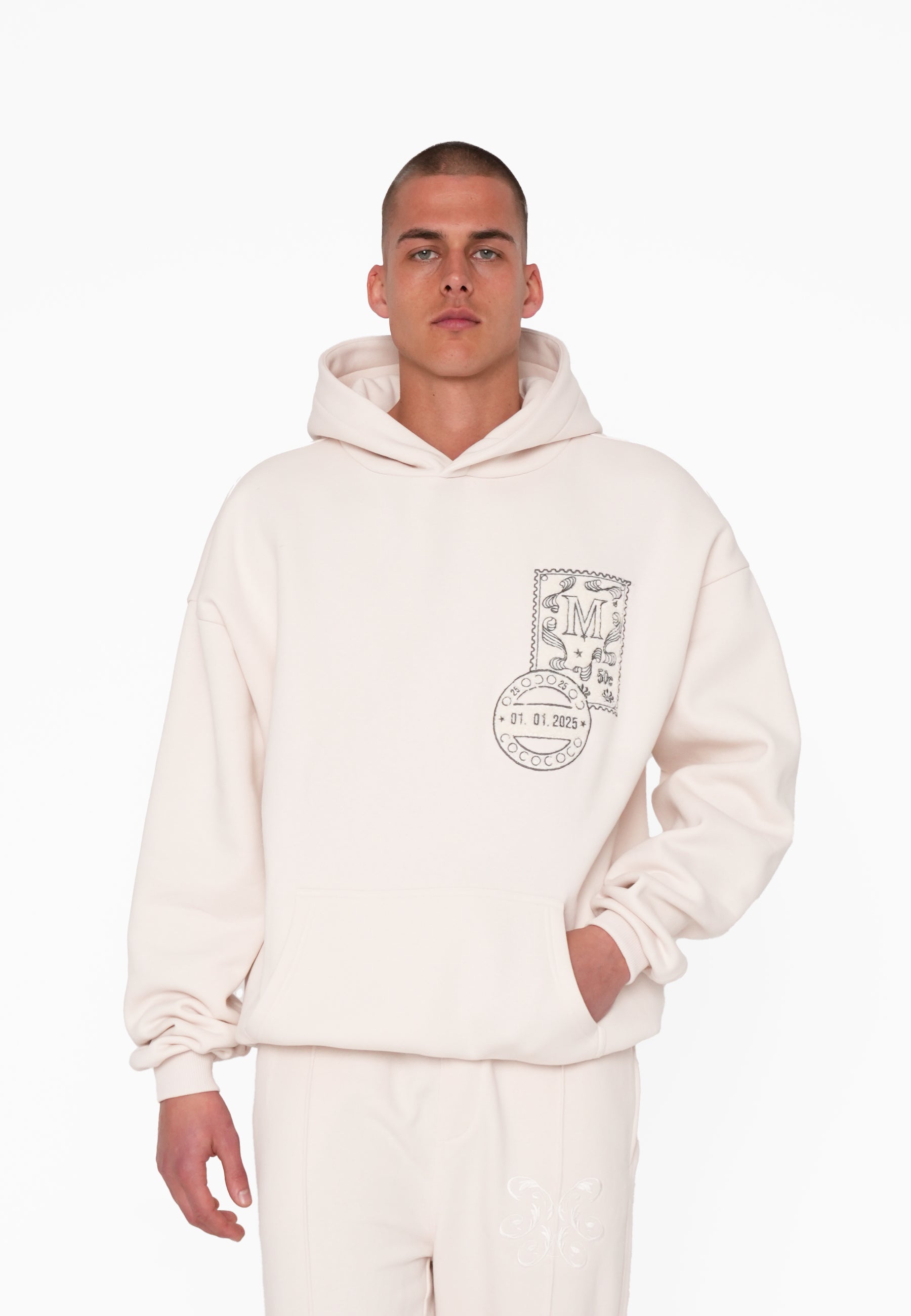 Oversize Hoodie IMPRINT White Sand
