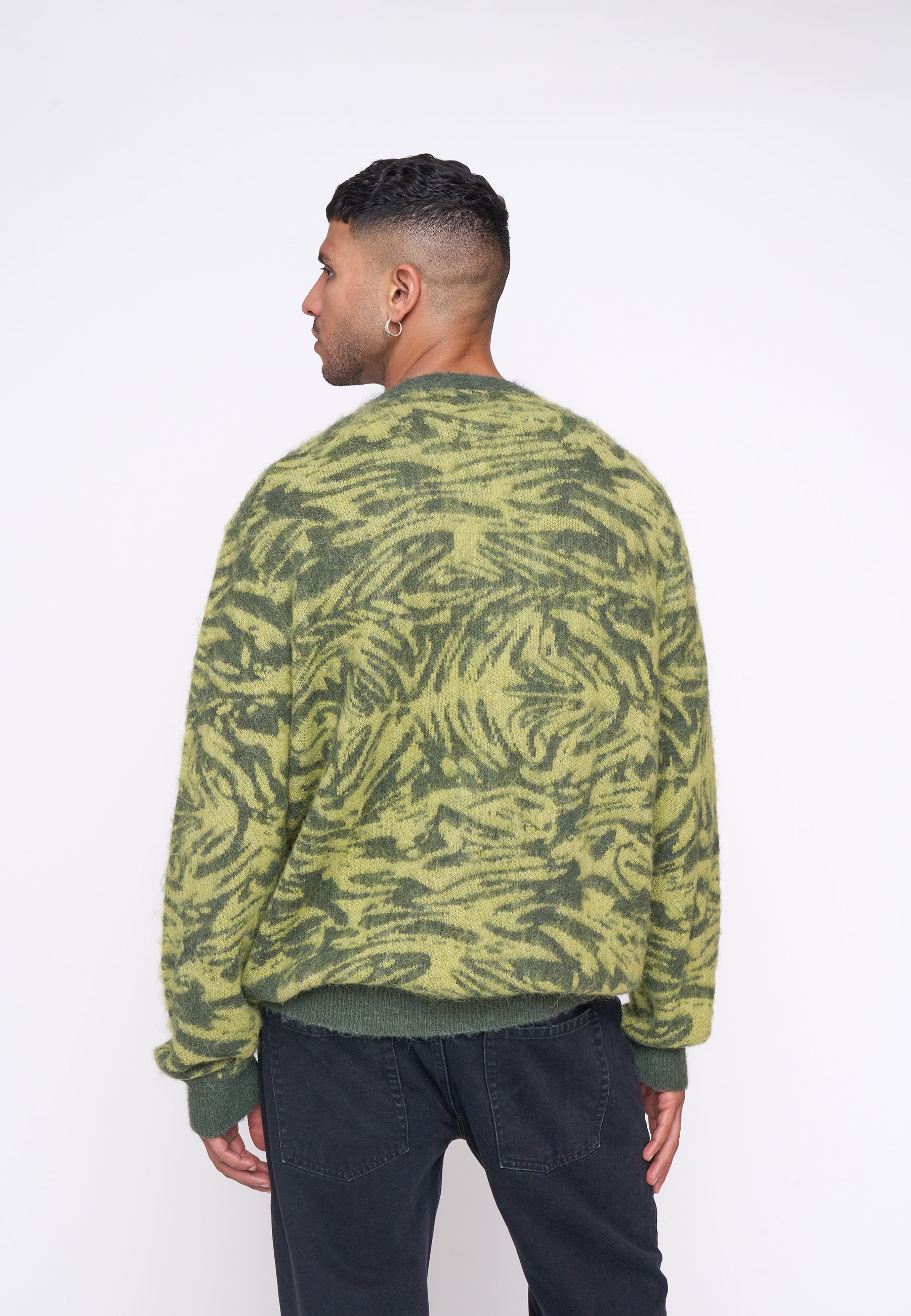 Multiply Apparel Knit Cardigan CONCRETE Four Leaf Clover – weitere Ansicht 4