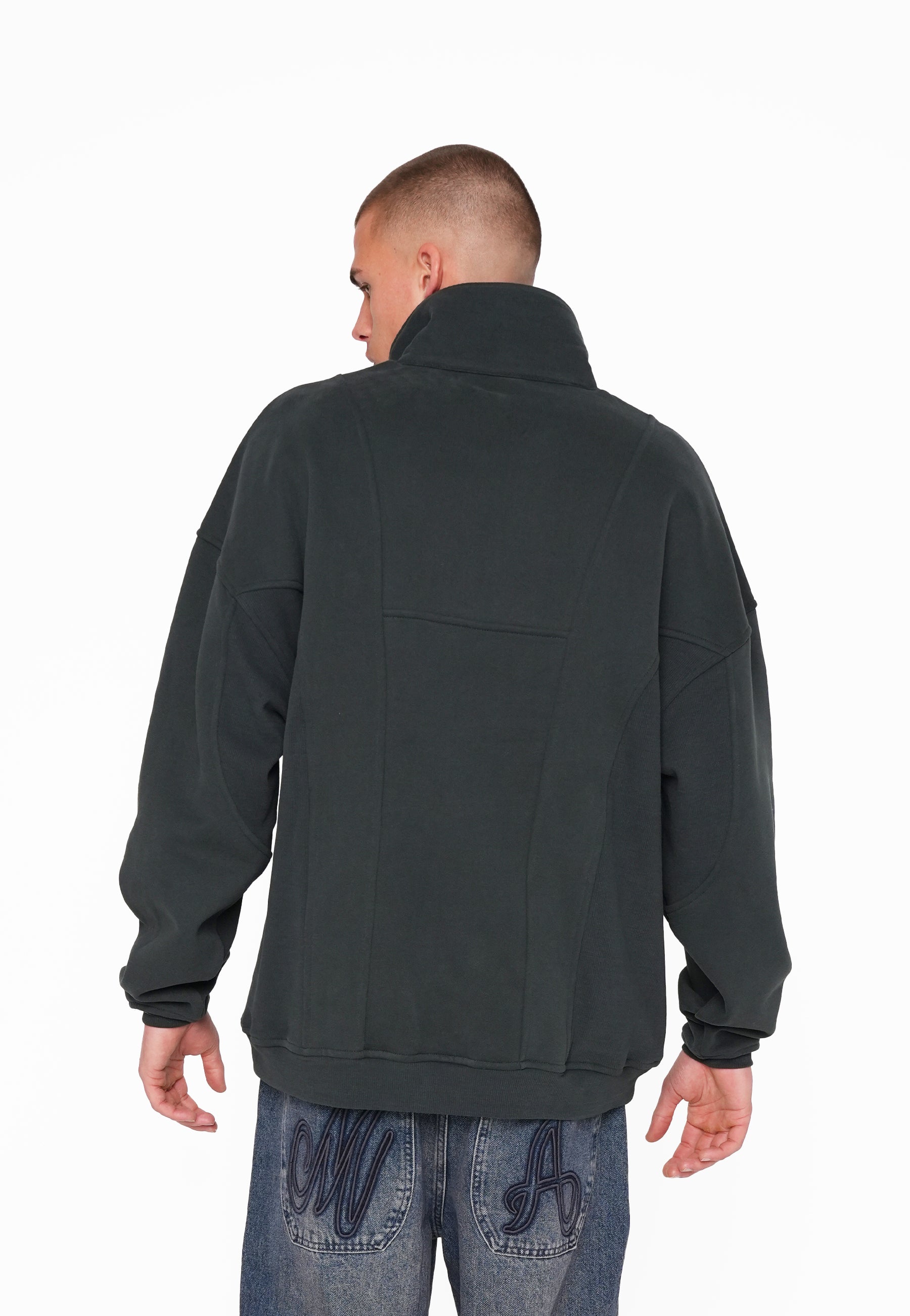 Oversize Half Zip Sweatshirt EXPLORER Forest River