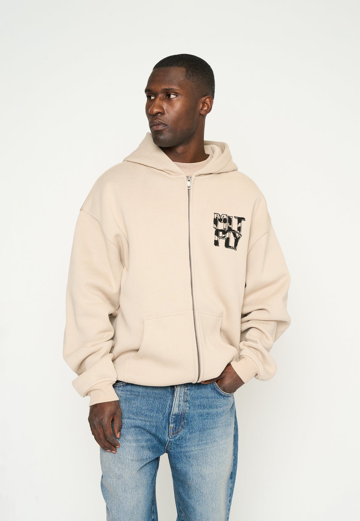 Oversized Zip Hoodie STRONG Simply Taupe
