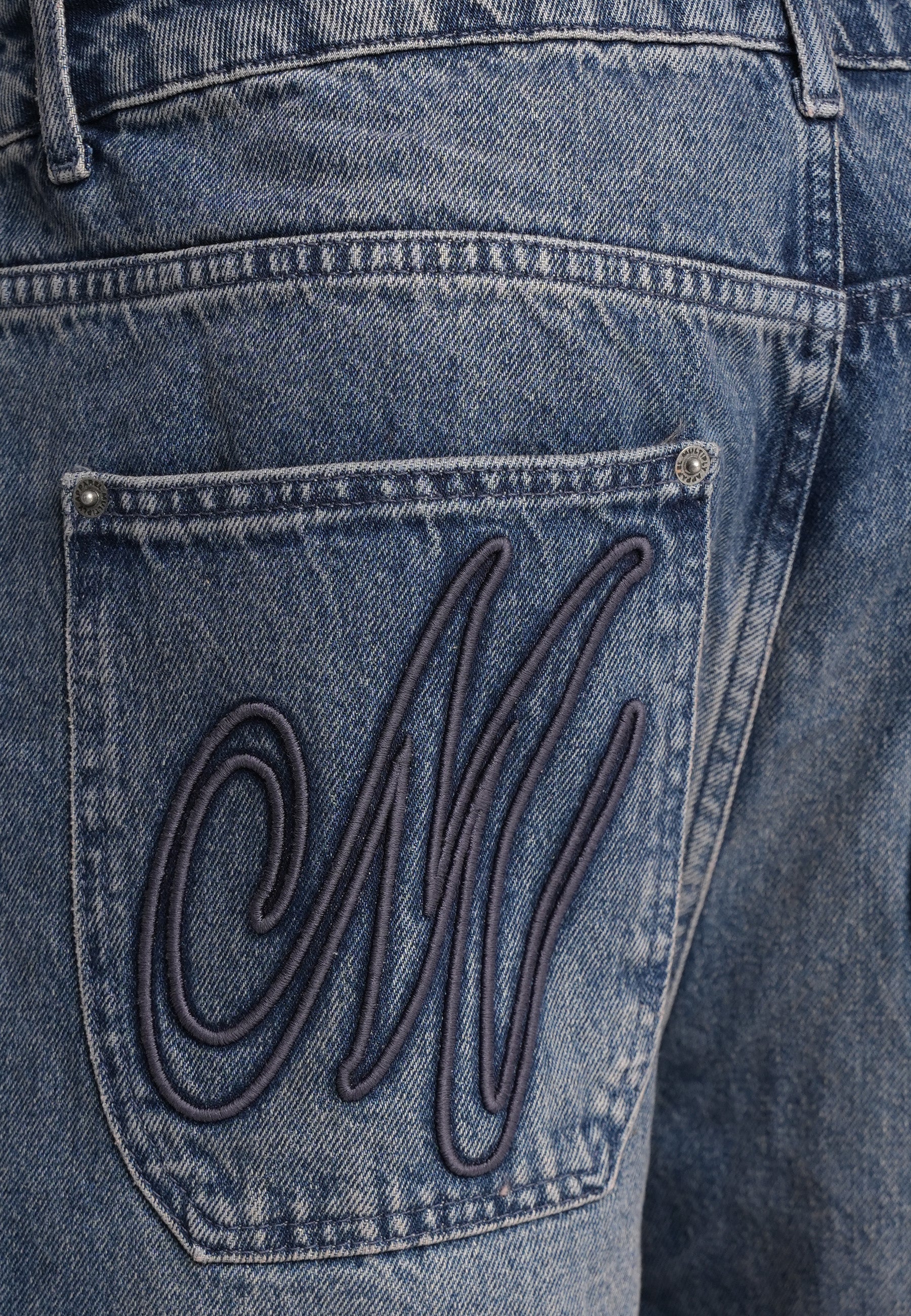 Multiply Apparel Wide Straight Jeans SLICK Blue Beige – weitere Ansicht 5