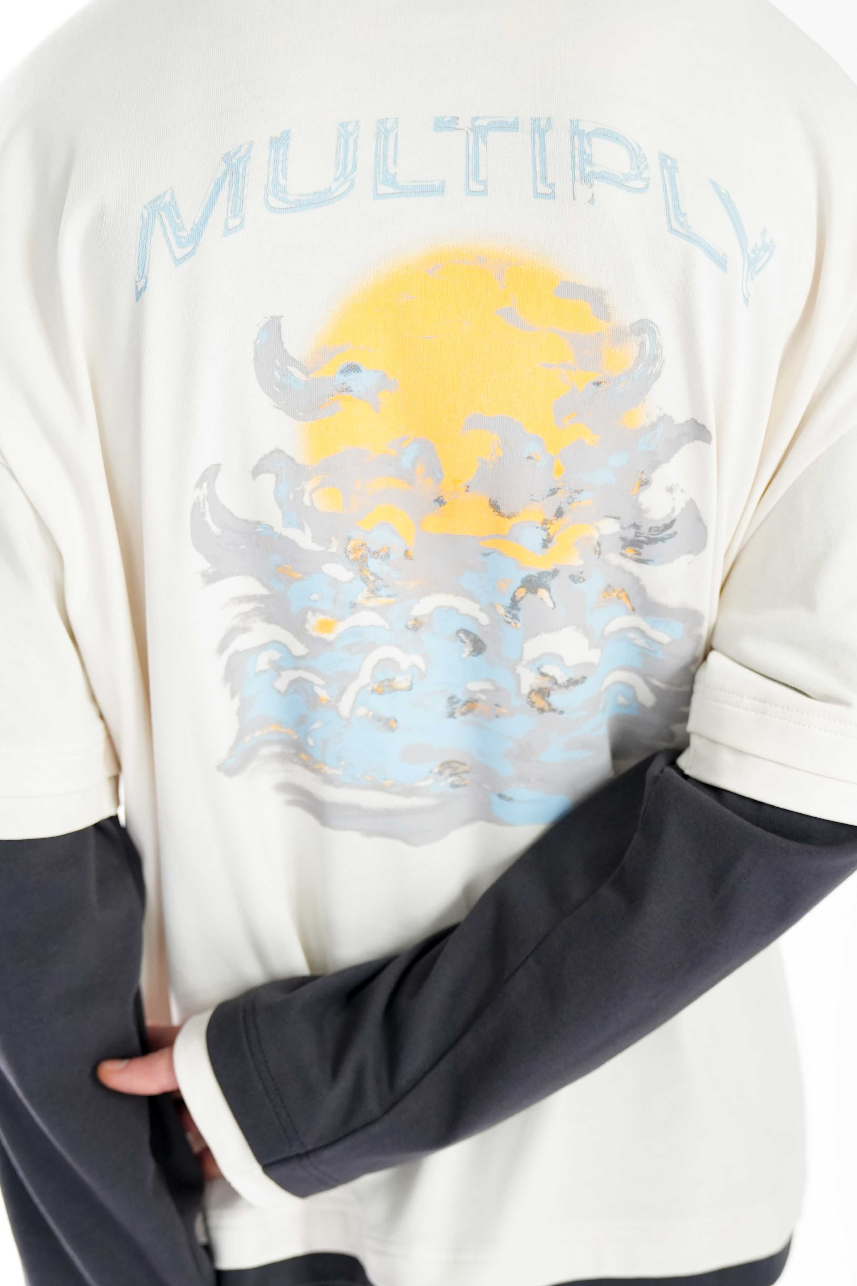 Oversize Double Longsleeve SUNSET Vasporous Gray