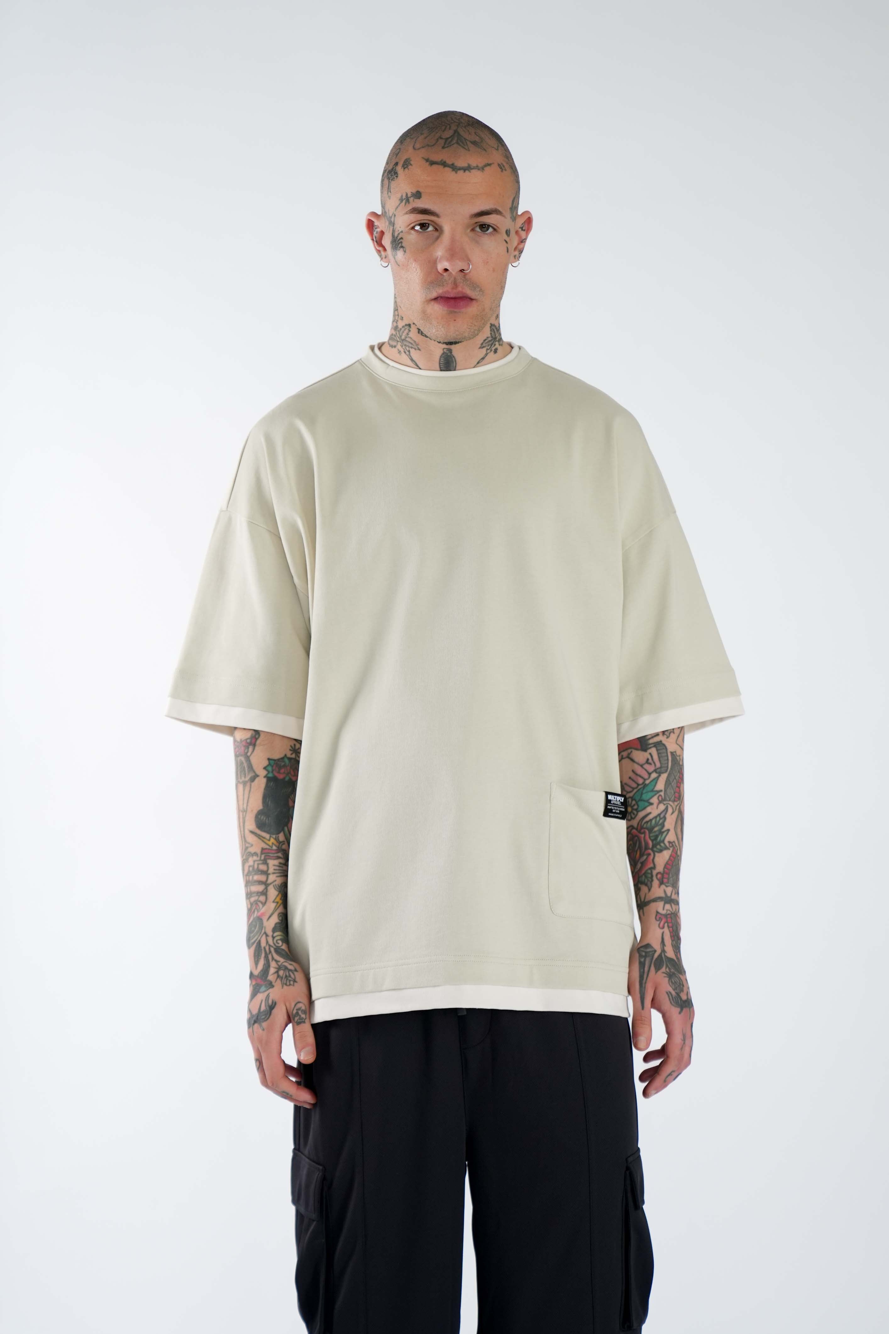 Multiply Apparel Oversize Double T-Shirt UTILITY Pelican – weitere Ansicht 2