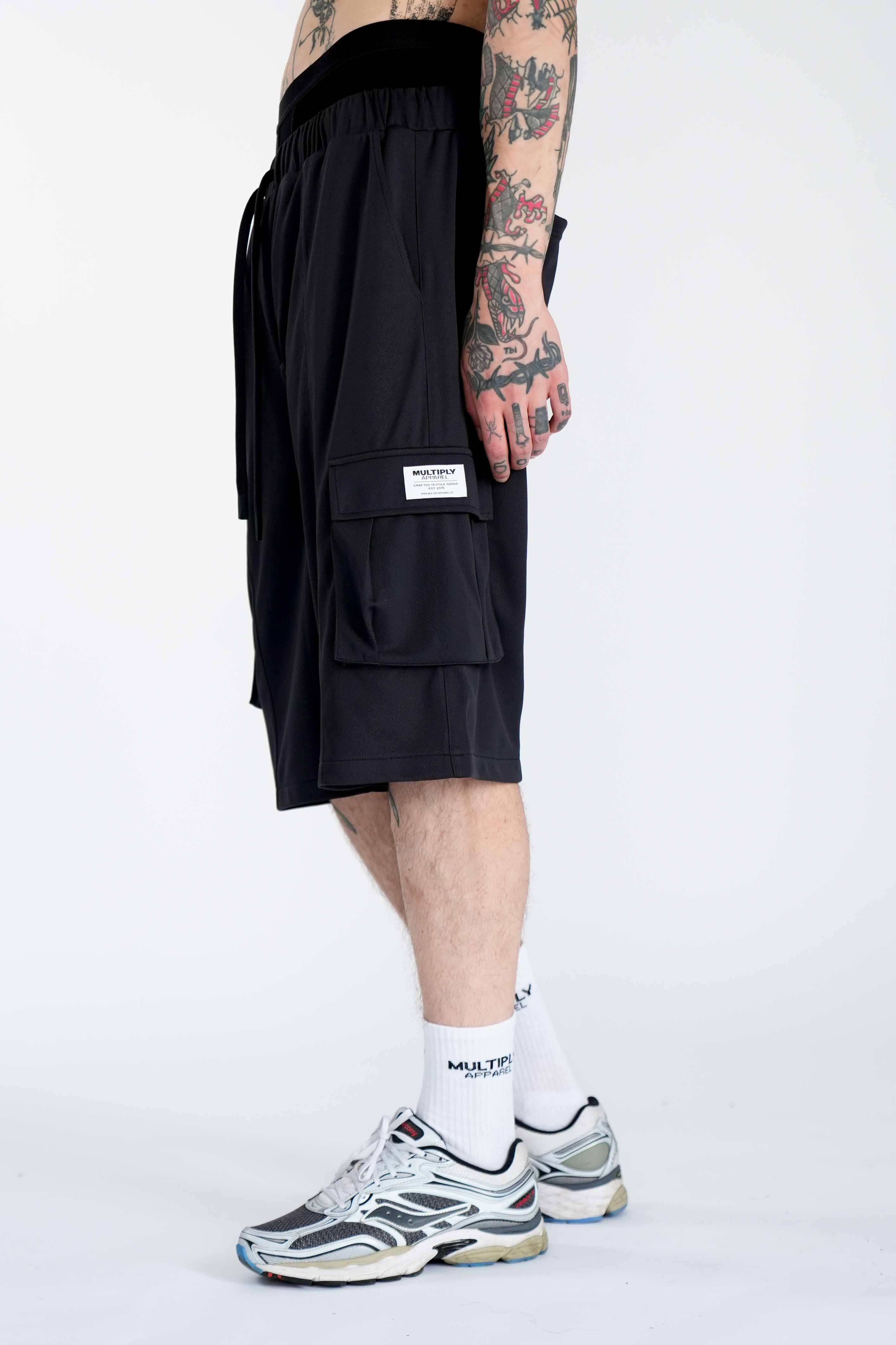 Multiply Apparel Oversize Utility Shorts GRID Black Soda – weitere Ansicht 2