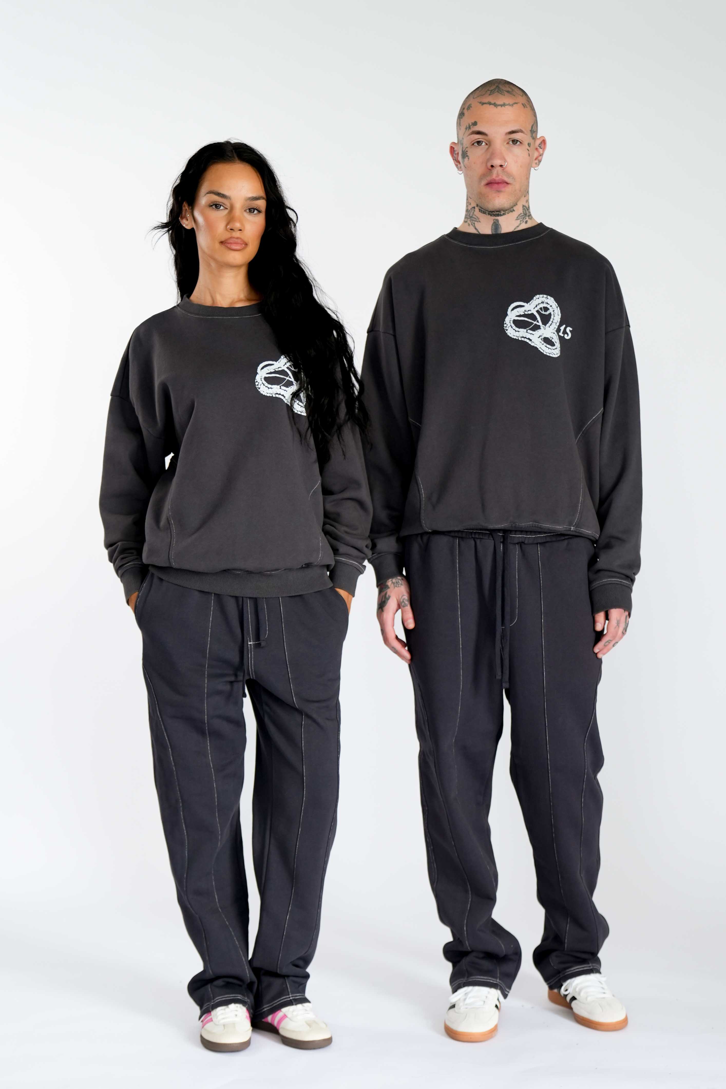 Oversize Sweatshirt SERPENT Black Soda Washed