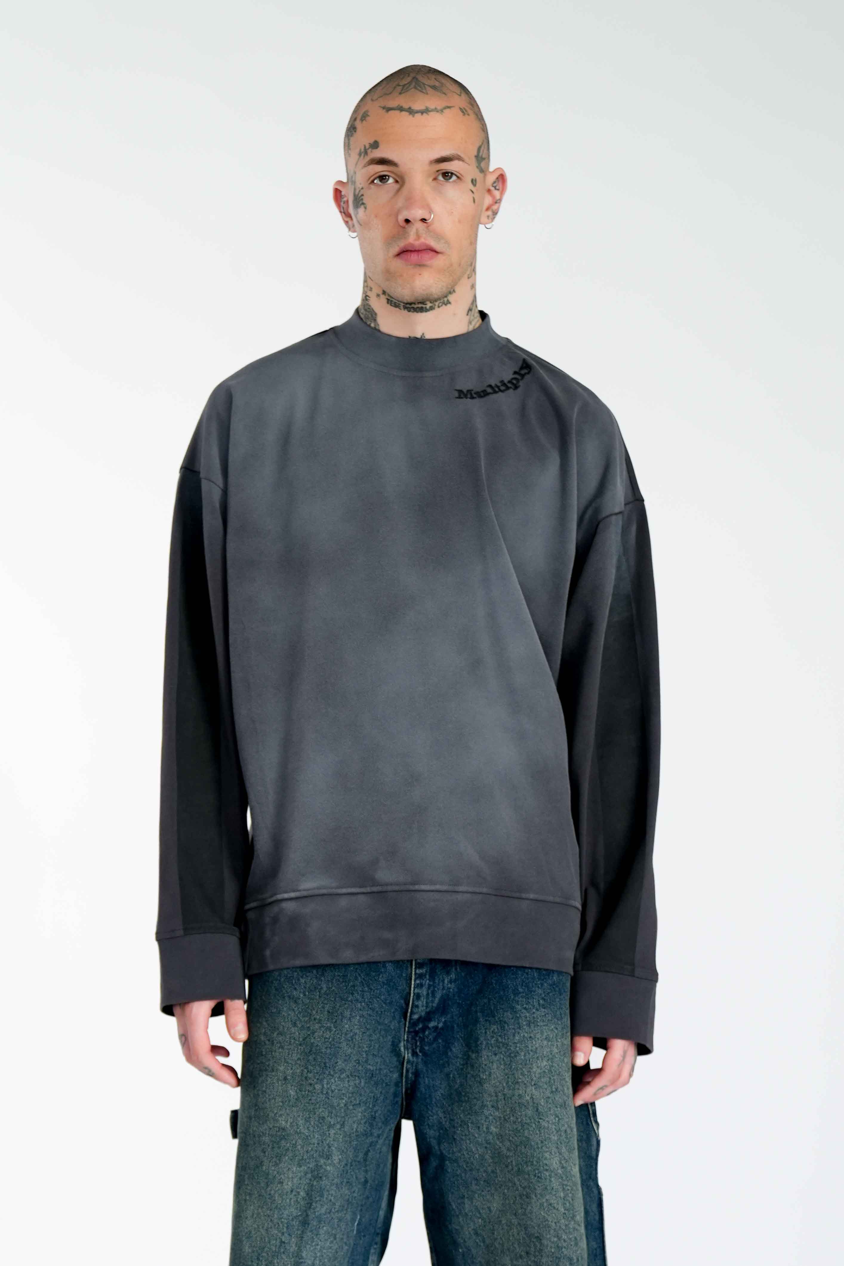 Oversize Longsleeve ROAD TRIP Black Soda Washed