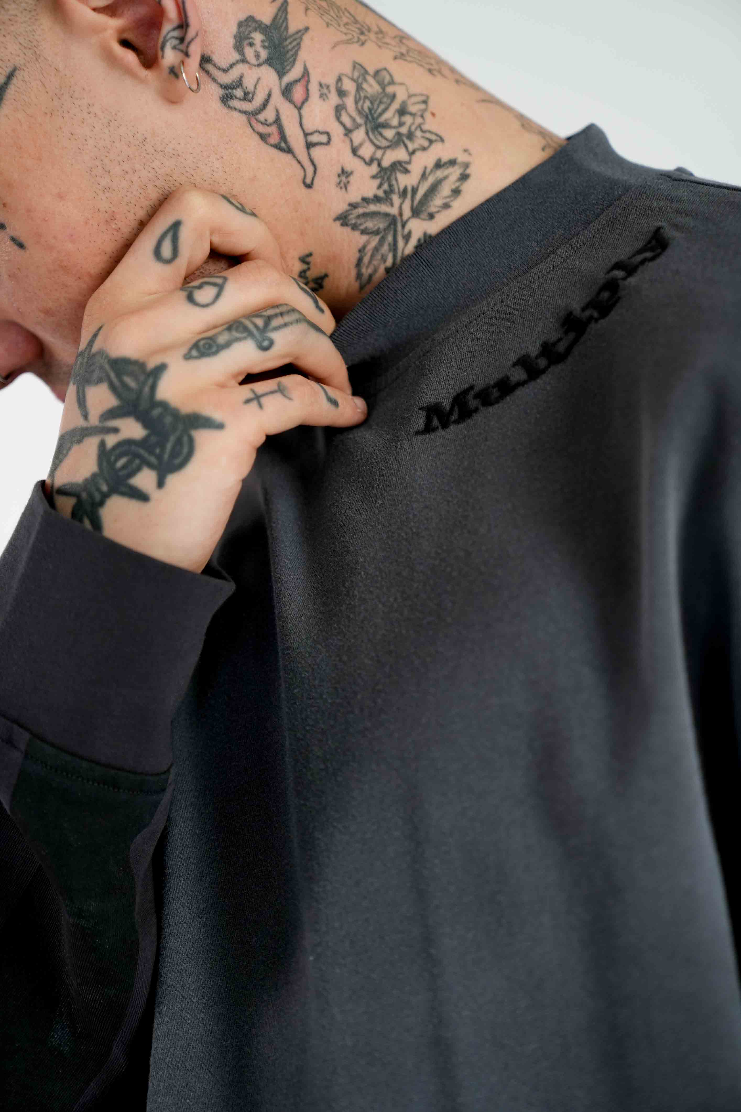 Oversize Longsleeve ROAD TRIP Black Soda Washed