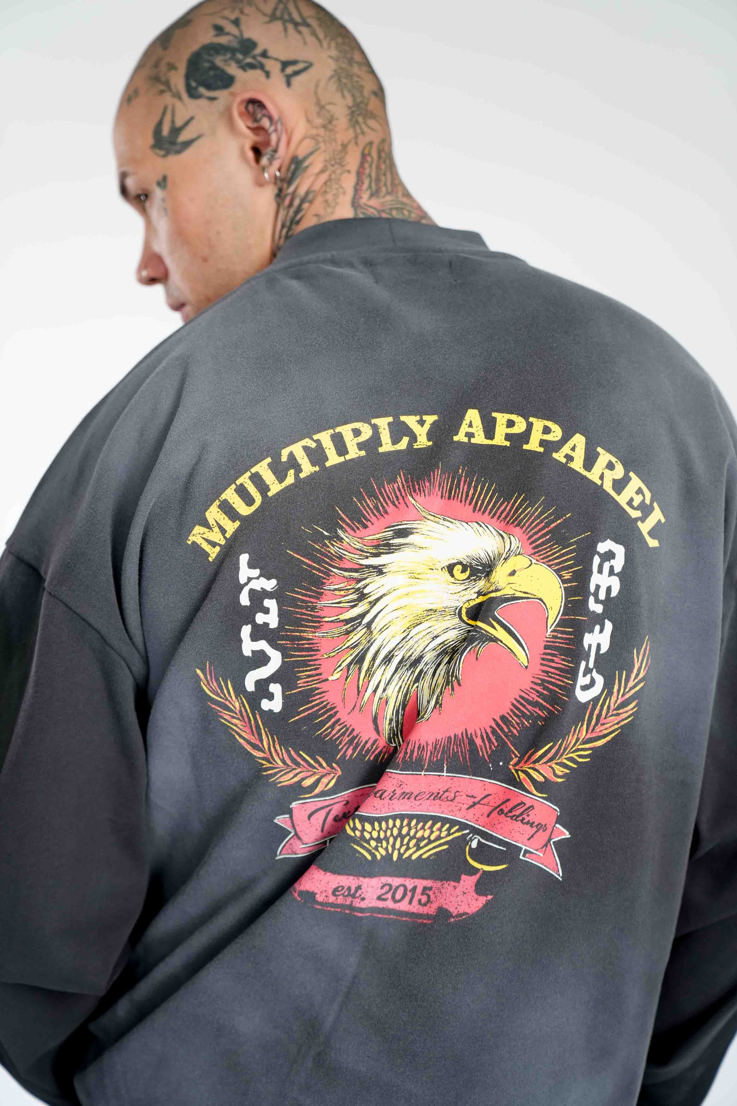 Multiply Apparel Oversize Longsleeve ROAD TRIP Black Soda Washed – weitere Ansicht 5