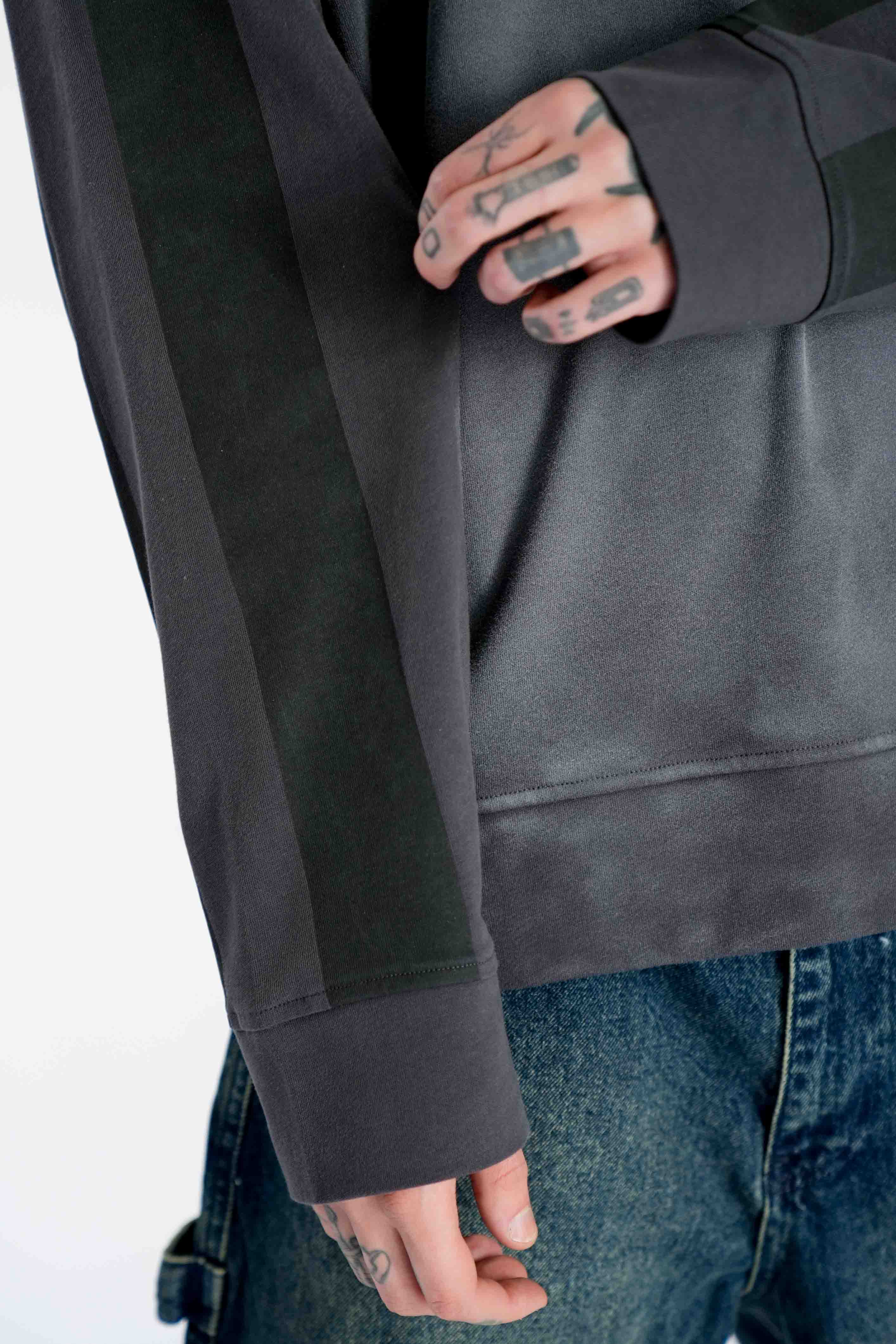 Oversize Longsleeve ROAD TRIP Black Soda Washed