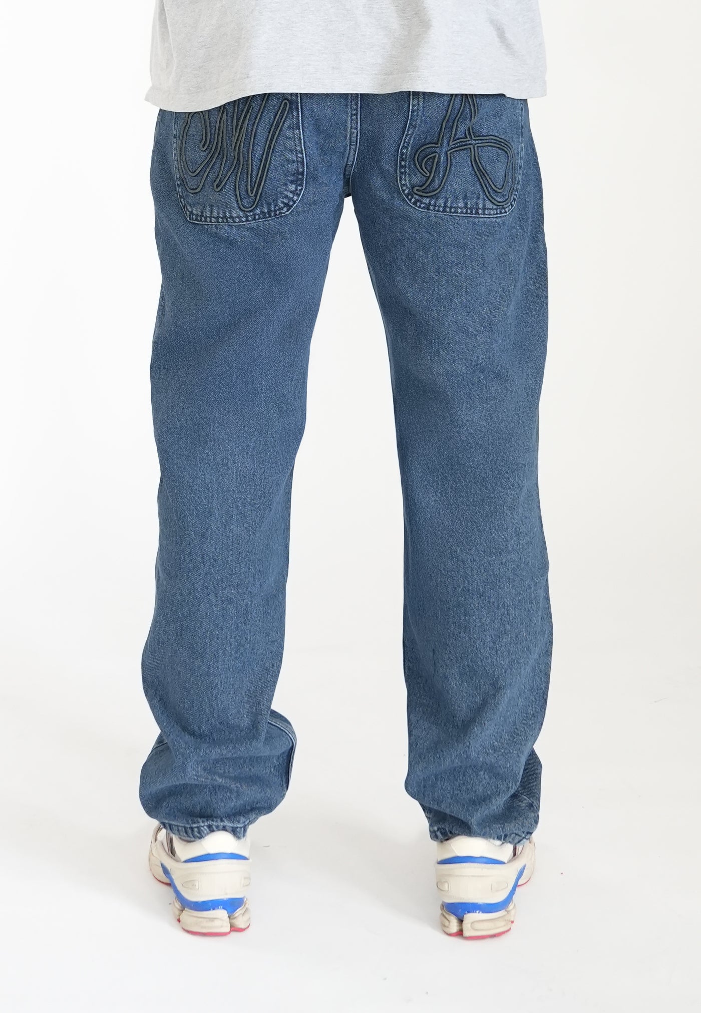 Wide Straight Jeans Slick Blue
