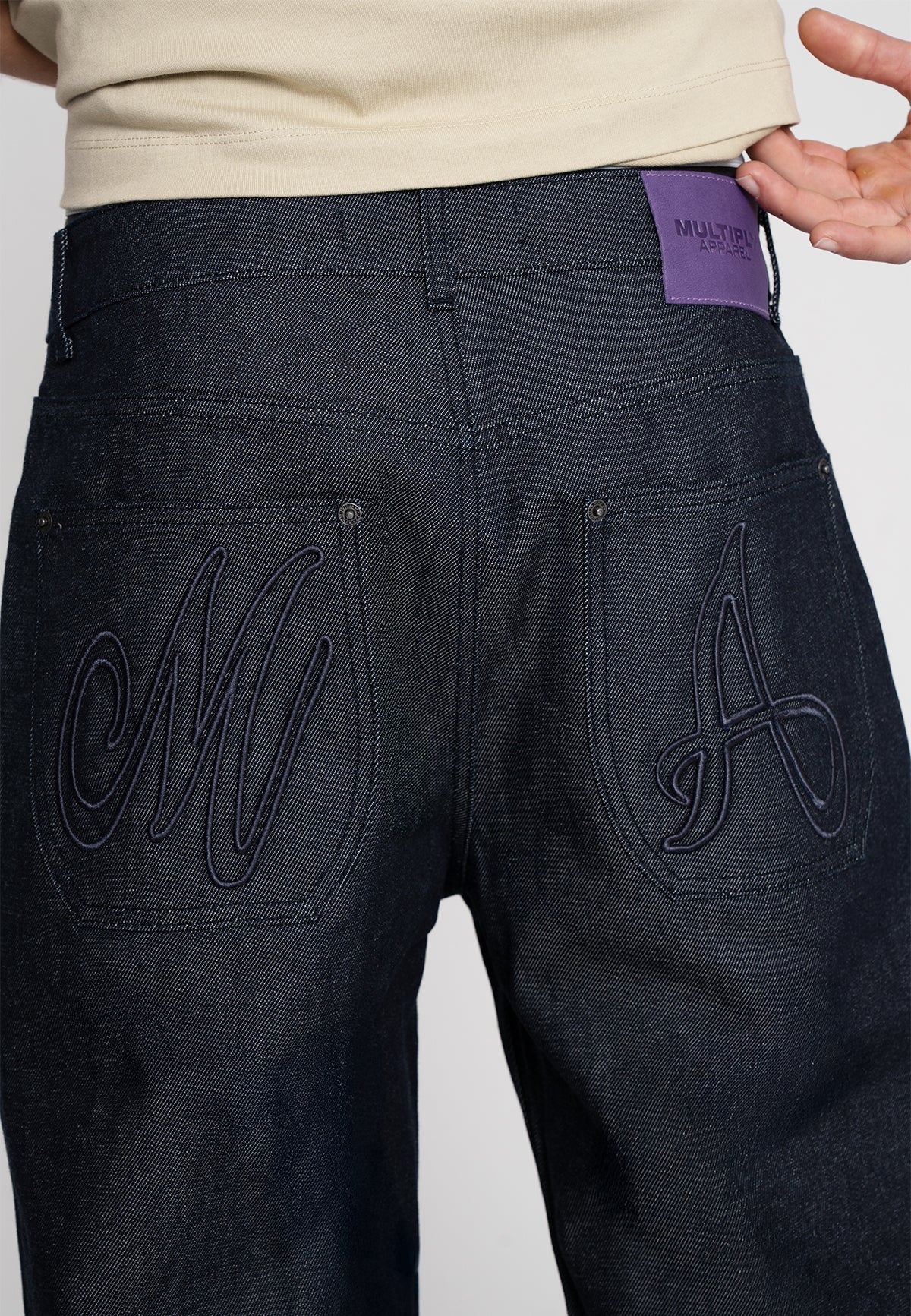 Multiply Apparel Wide Straight Jeans SLICK Blue Grey – weitere Ansicht 4