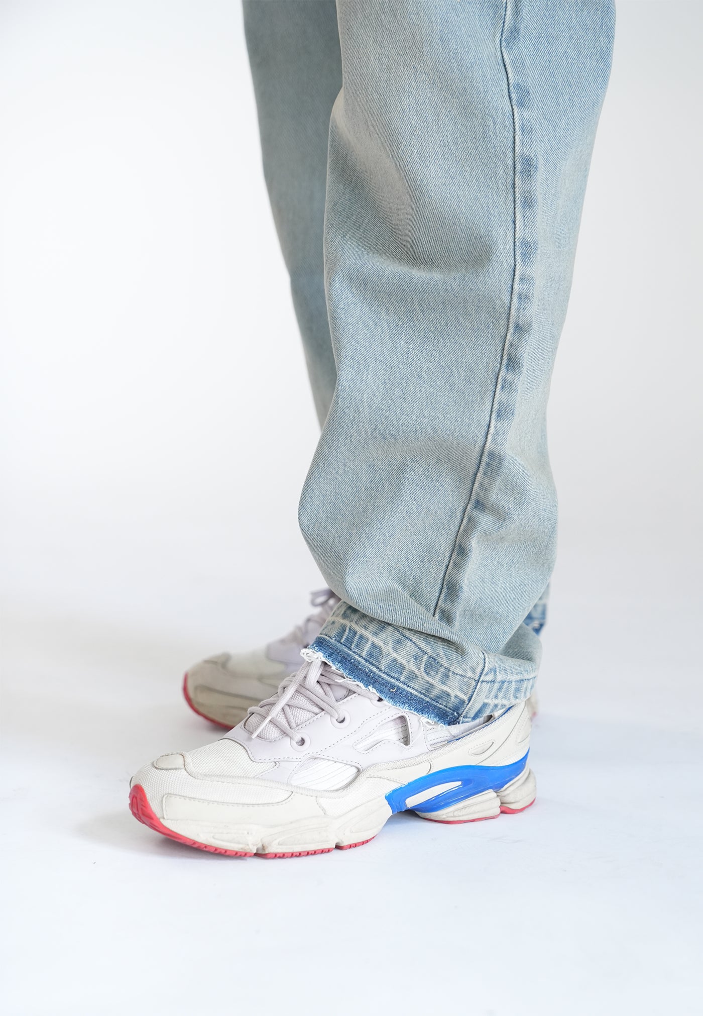 Wide Straight Jeans Slick Blue Sand