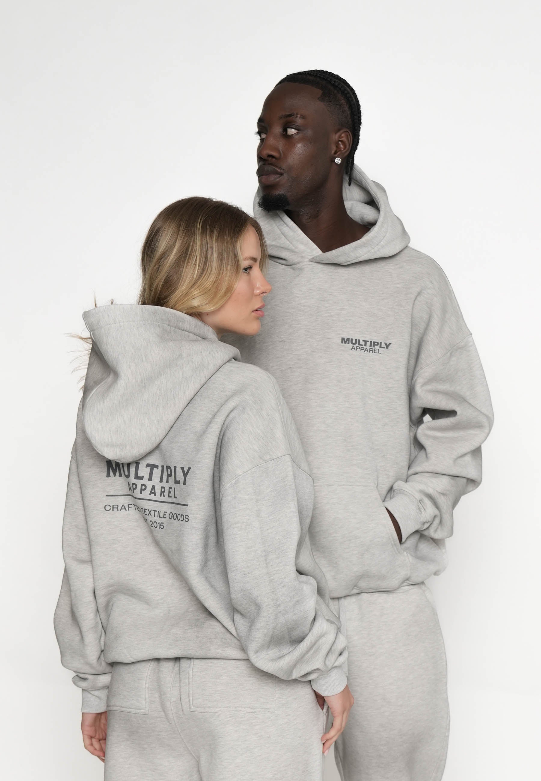 Oversize Hoodie OILED Grey Melange