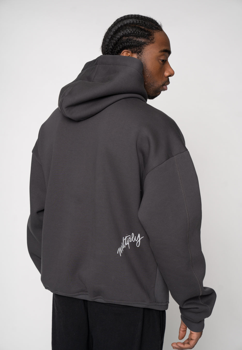 Multiply Apparel Oversize Hoodie DOG SKETCH Black Soda Washed – weitere Ansicht 8