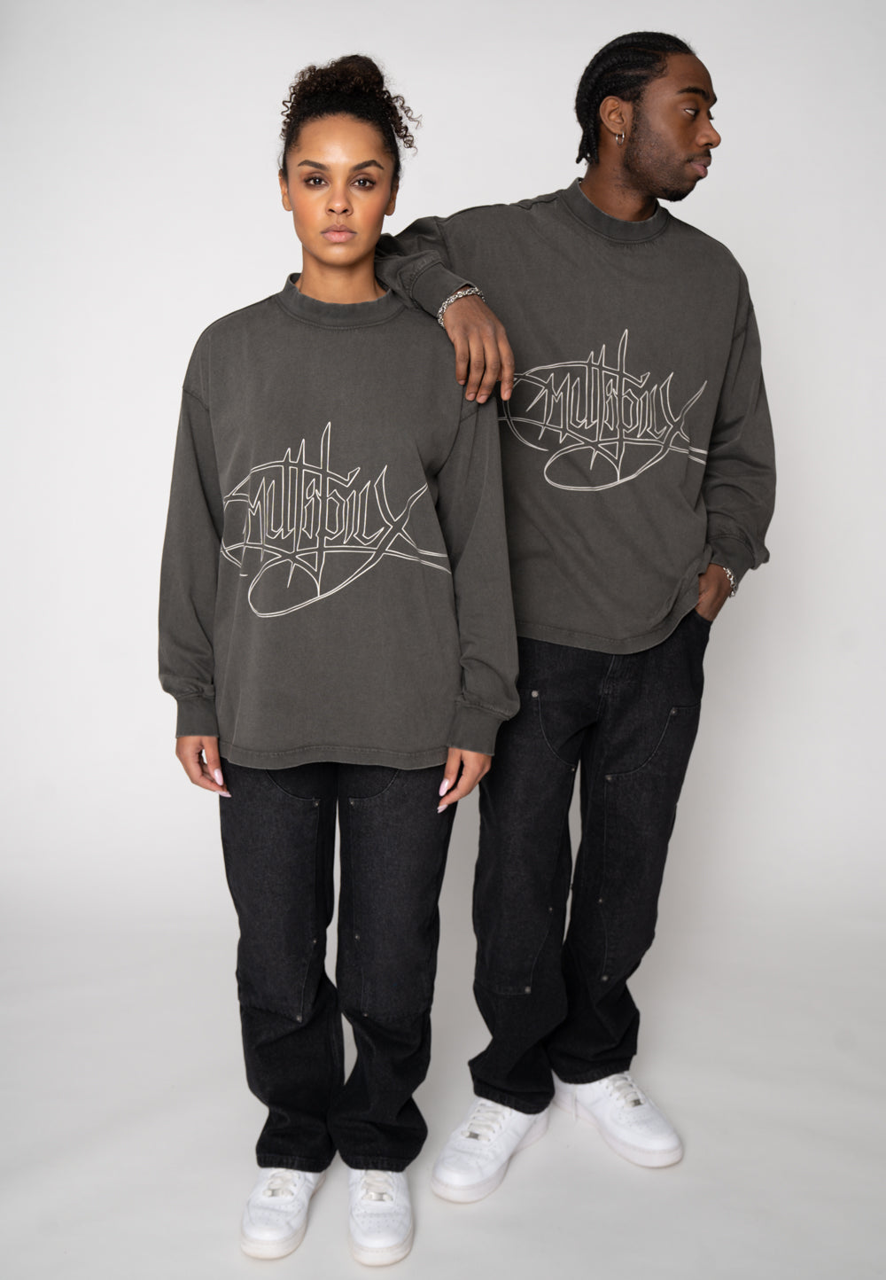 Multiply Apparel Oversize Longsleeve INKED Phantom Washed – weitere Ansicht 3
