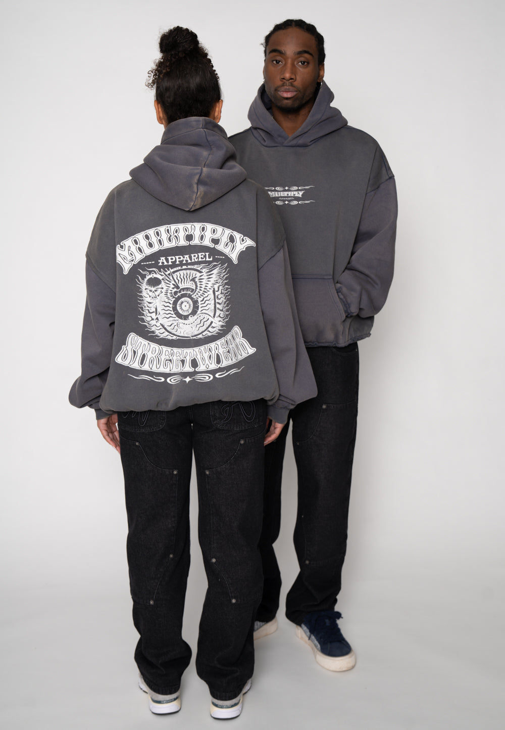 Oversize Hoodie WESTERN Ombre Blue