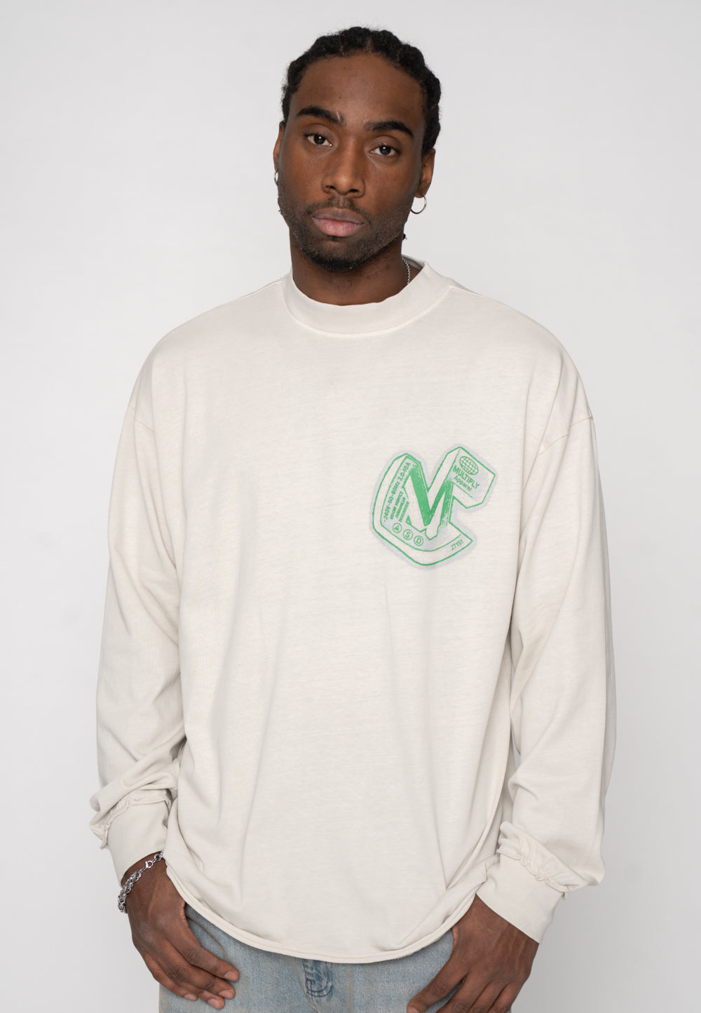 Multiply Apparel Oversize Longsleeve BARIUM Glacier Gray – weitere Ansicht 5