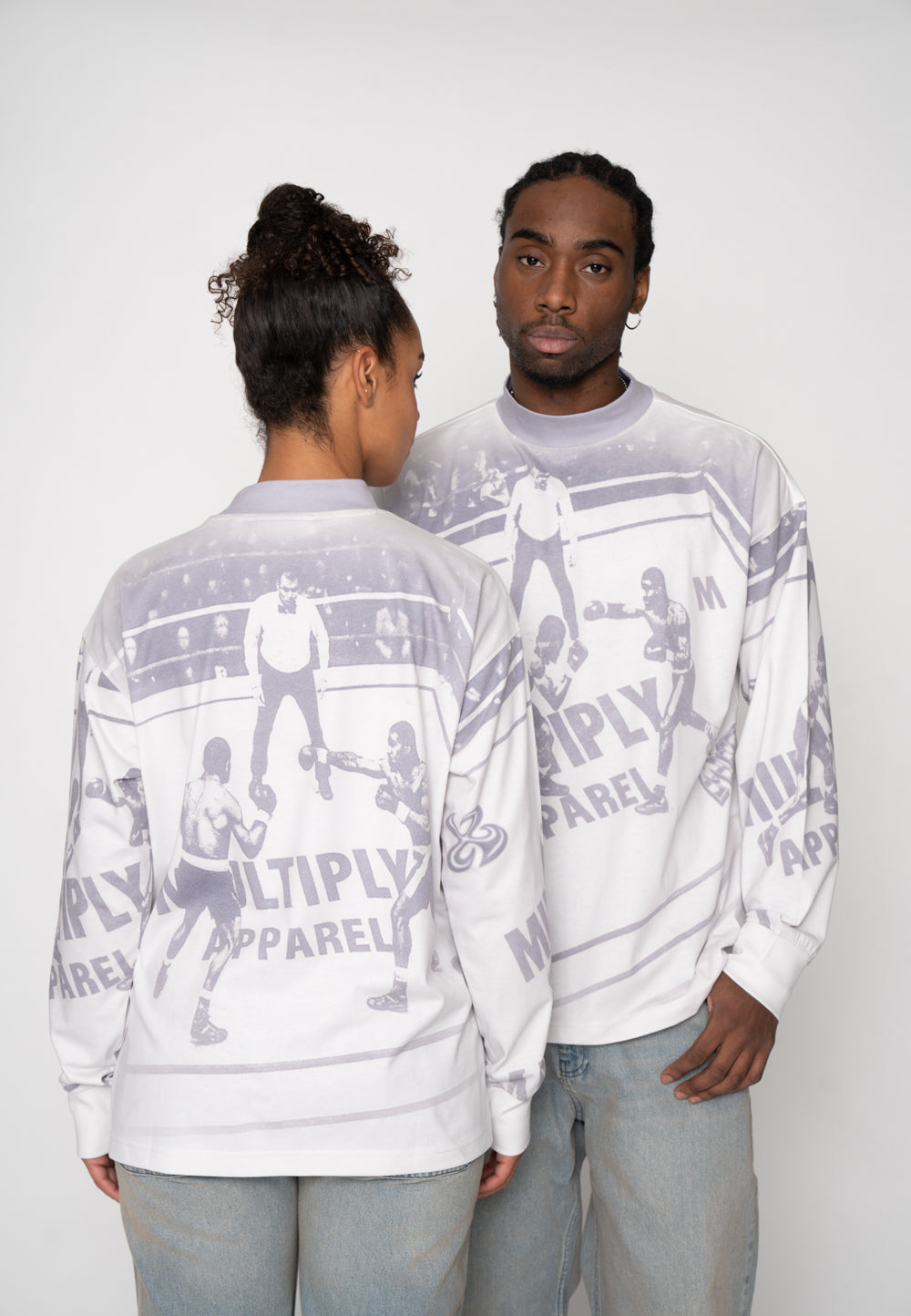 Oversize Longsleeve BOXING RING Vasporous Grey