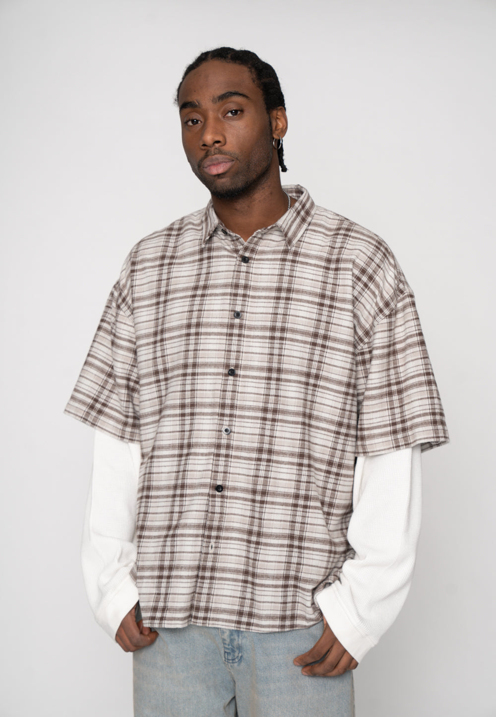 Oversize Double Longsleeve BANDING Glacier Gray