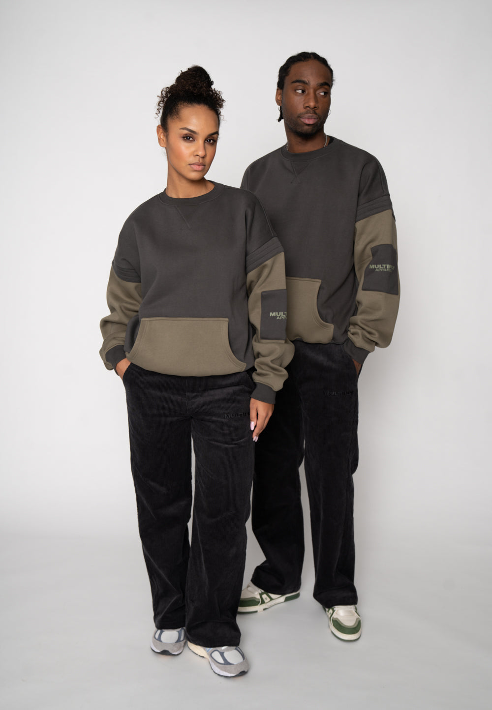 Oversize Sweatshirt STACK Black Soda Washed