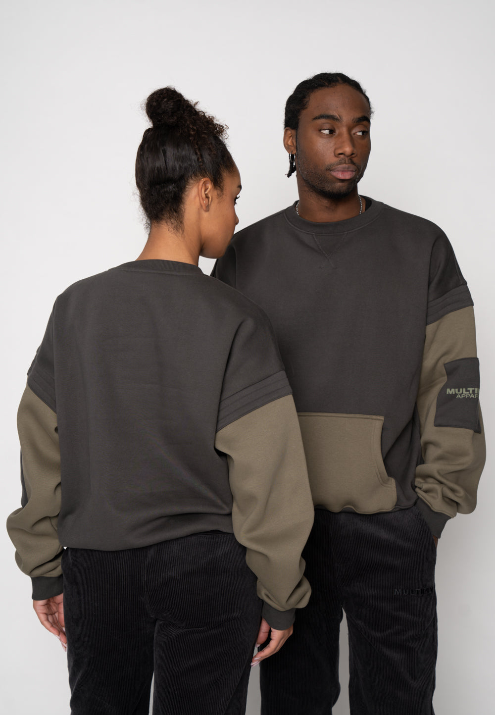 Multiply Apparel Oversize Sweatshirt STACK Black Soda Washed – weitere Ansicht 3