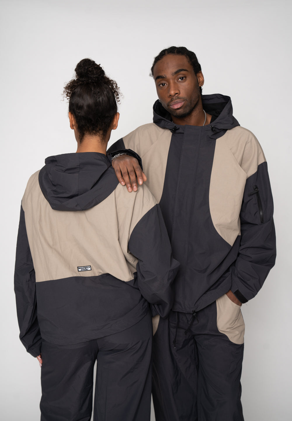 Multiply Apparel Technical Jacket VENT Phantom Washed – Frontalansicht