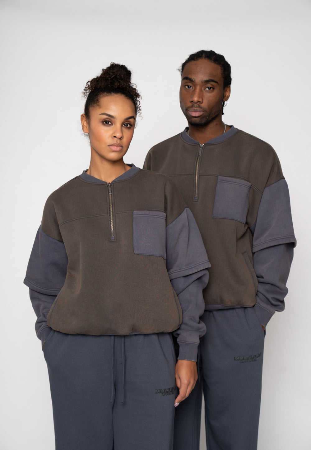 Oversize Half Zip VARIED Odyssey Grey