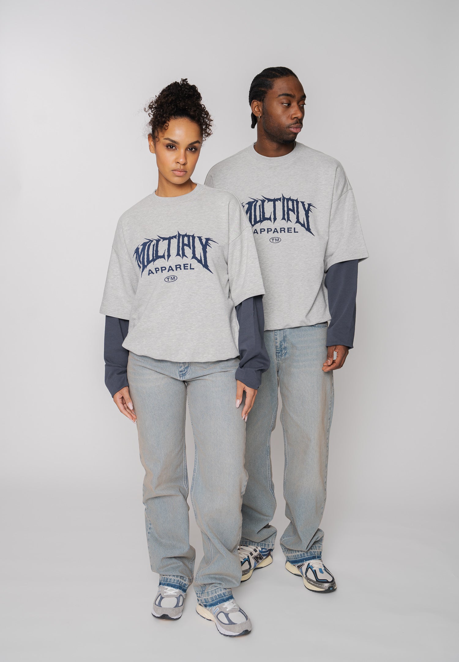 Multiply Apparel Oversize Sweatshirt GRUNGE Grey Melange – weitere Ansicht 7
