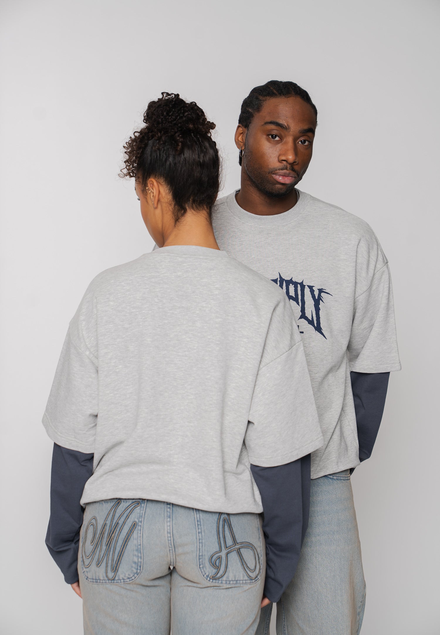 Oversize Sweatshirt GRUNGE Grey Melange