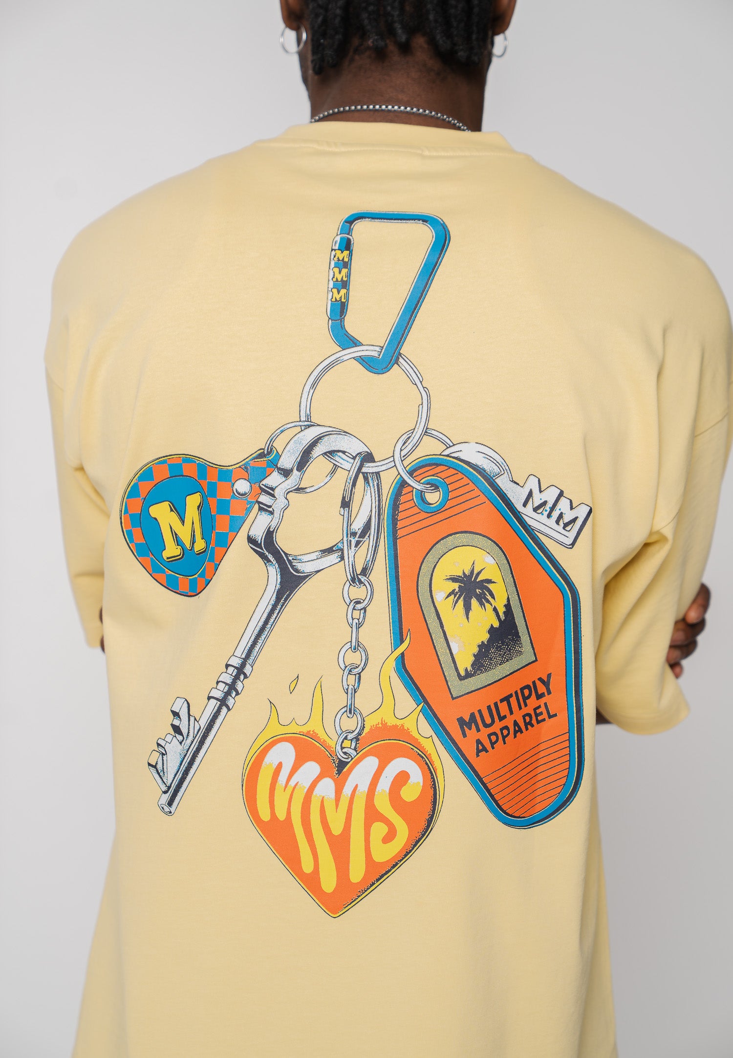 Multiply Apparel Oversize T-Shirt KEY CHAIN Straw – weitere Ansicht 8