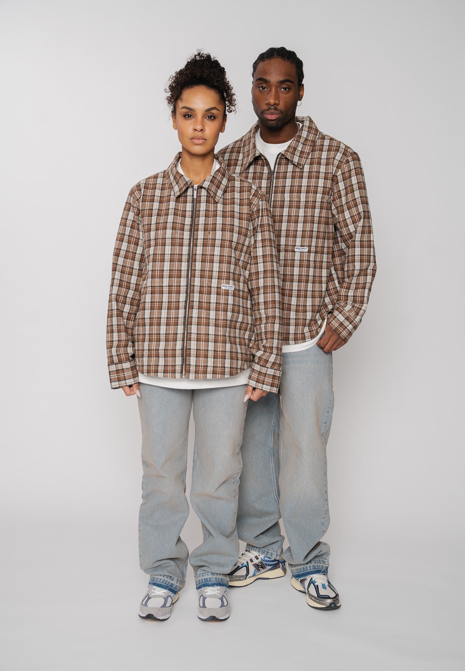 Oversize Jacket TARTAN Weathered Teak