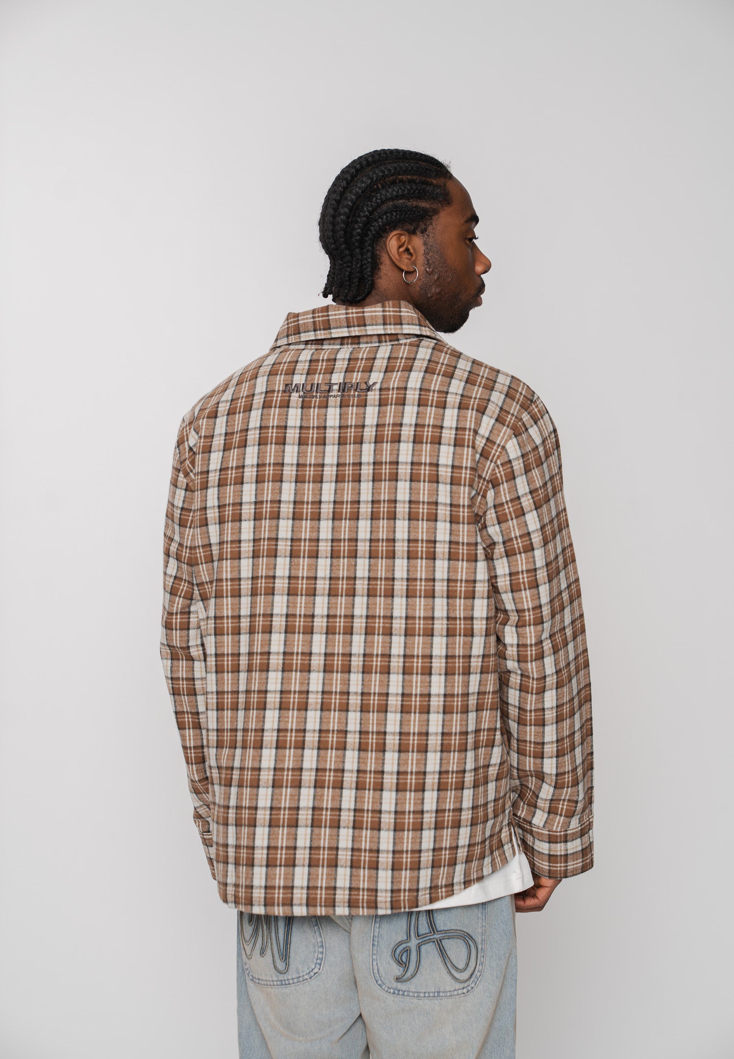 Oversize Jacket TARTAN Weathered Teak