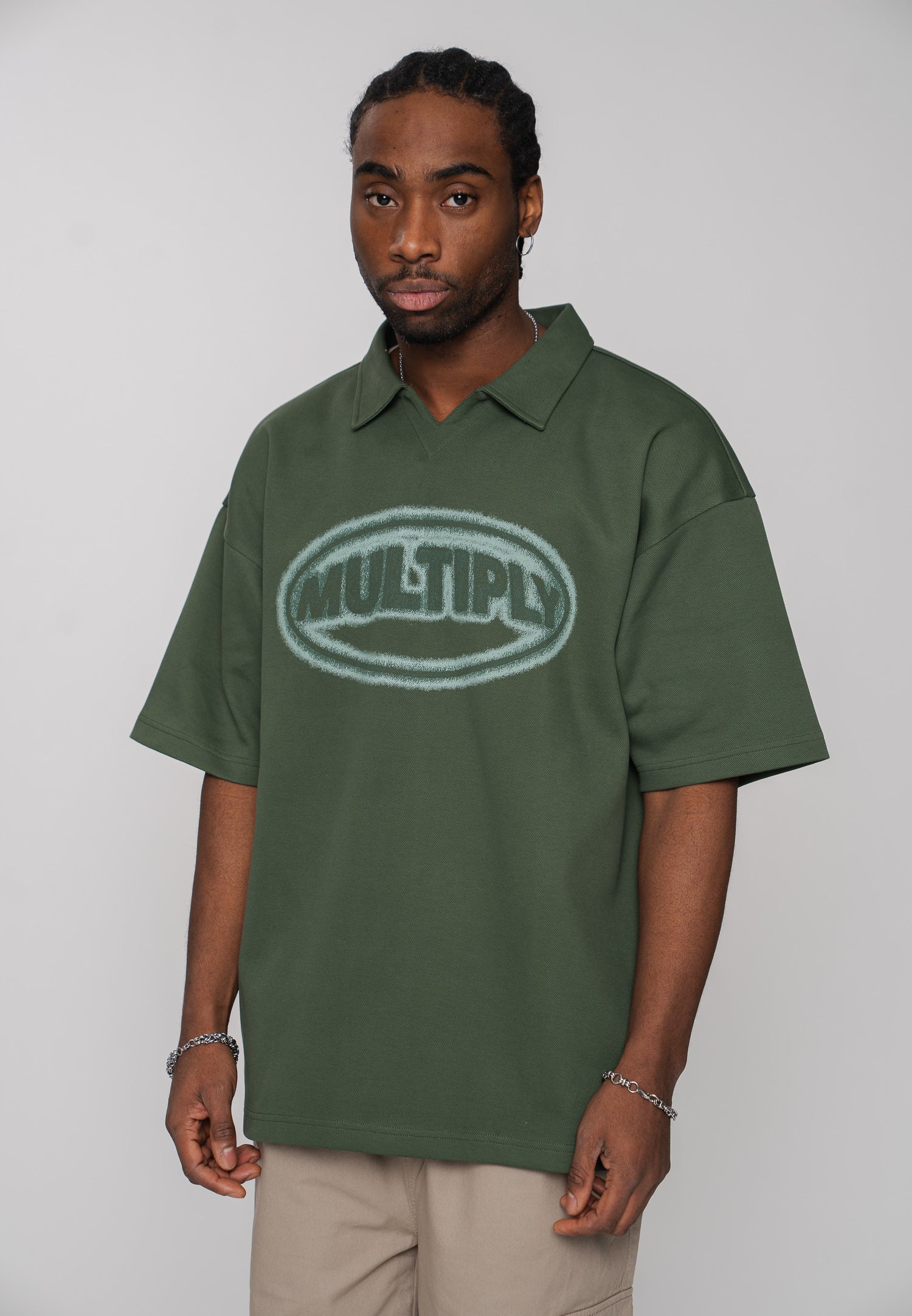 Multiply Apparel Oversize Short Sleeve Polo ECLIPSE Duck Green – weitere Ansicht 5
