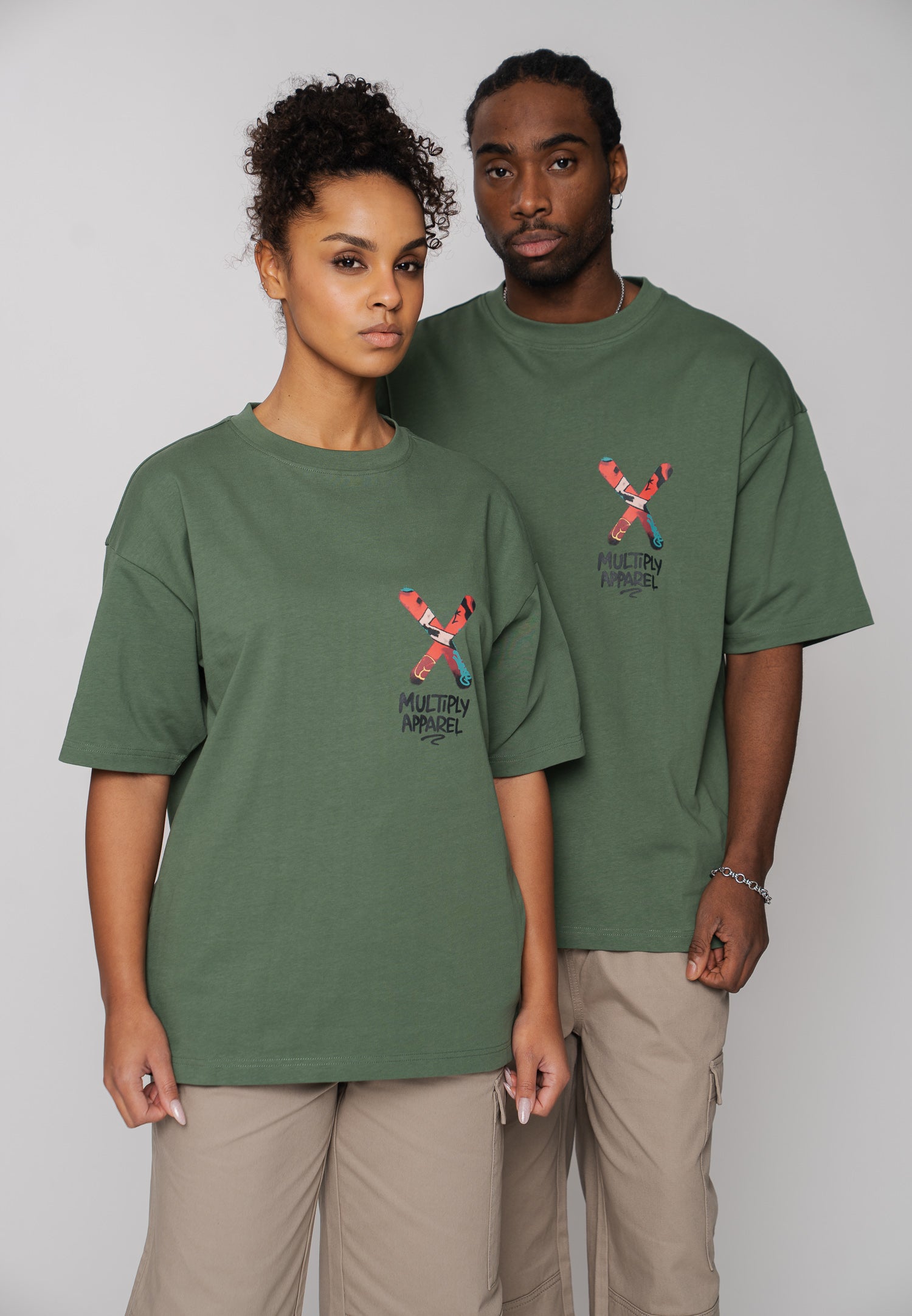 Multiply Apparel Oversize T-Shirt APPLE Duck Green – weitere Ansicht 2