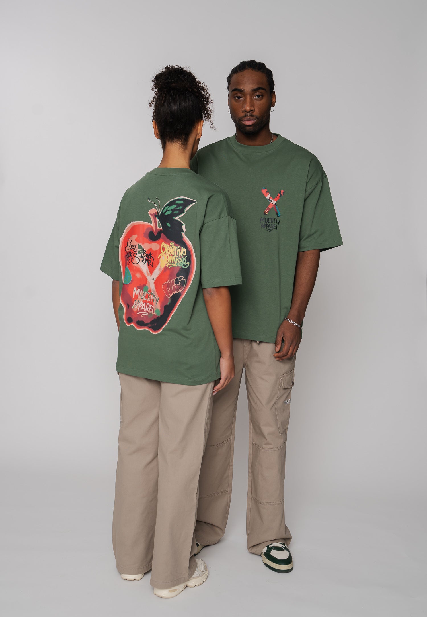 Multiply Apparel Oversize T-Shirt APPLE Duck Green – weitere Ansicht 3