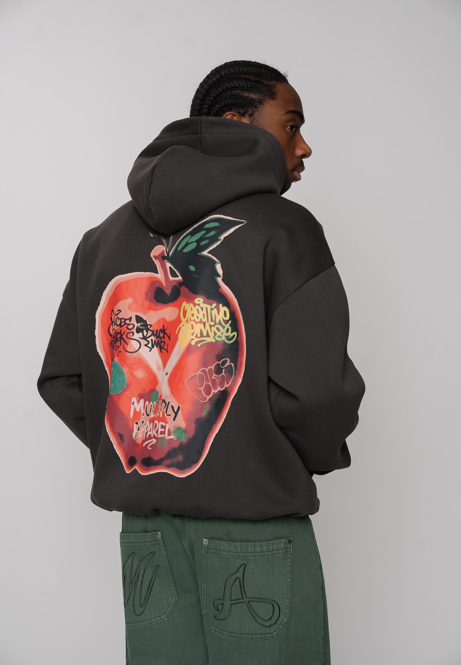 Multiply Apparel Zip Hoodie BIG APPLE Phantom Washed – weitere Ansicht 7