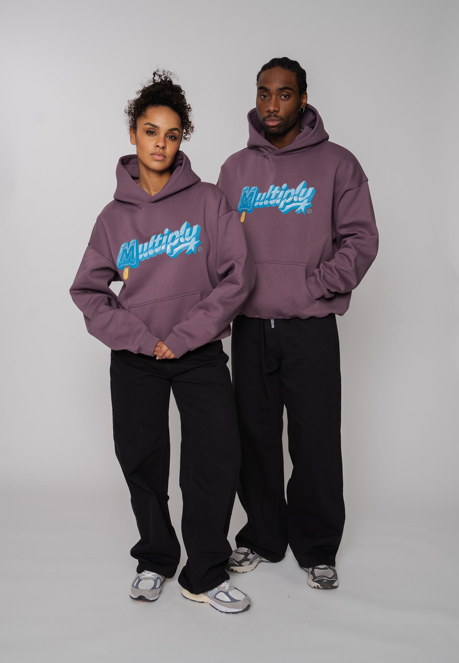 Oversize Hoodie ICE Black Plum