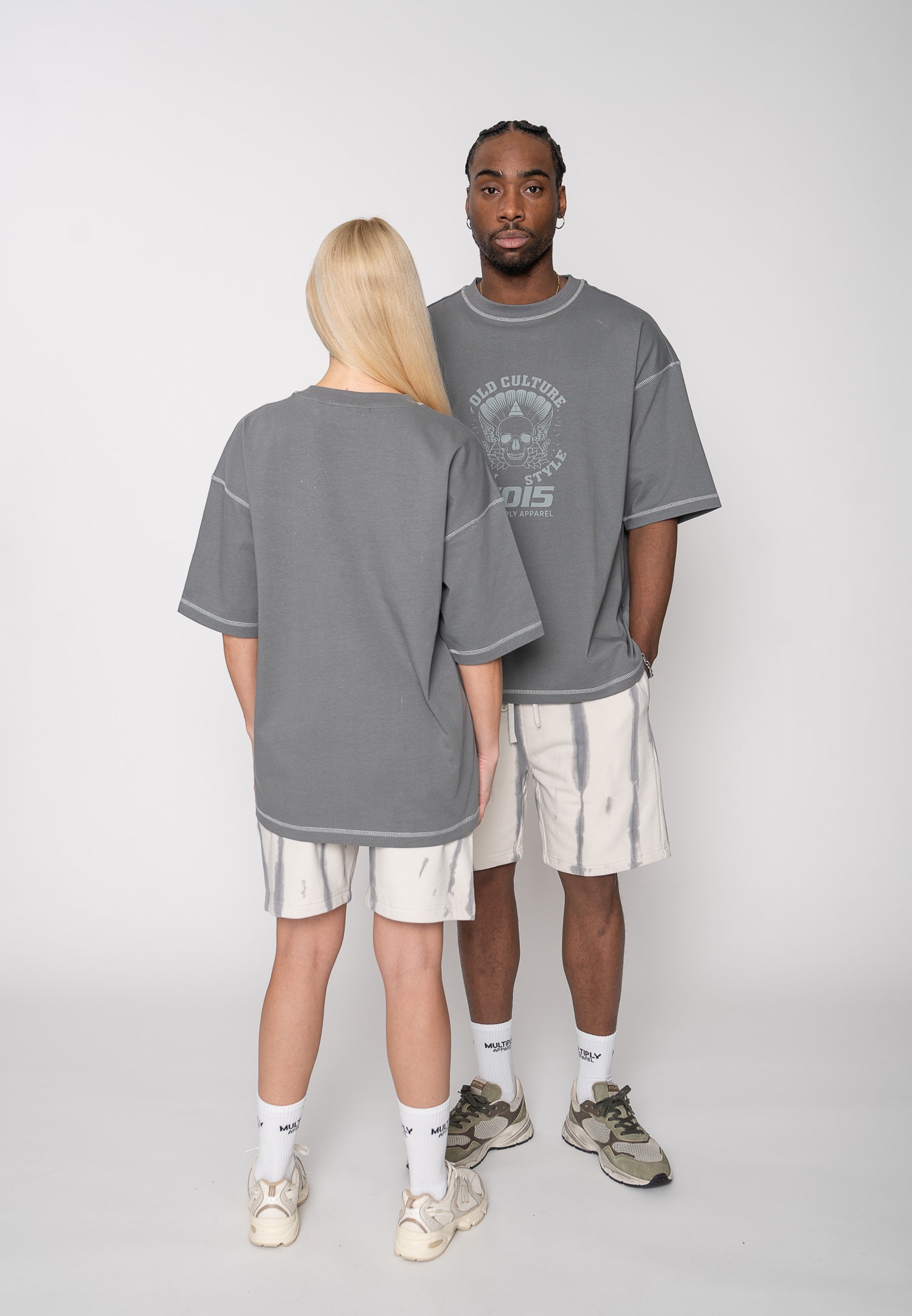 Oversize longsleeve HORSE SKETCH Black Soda Washed