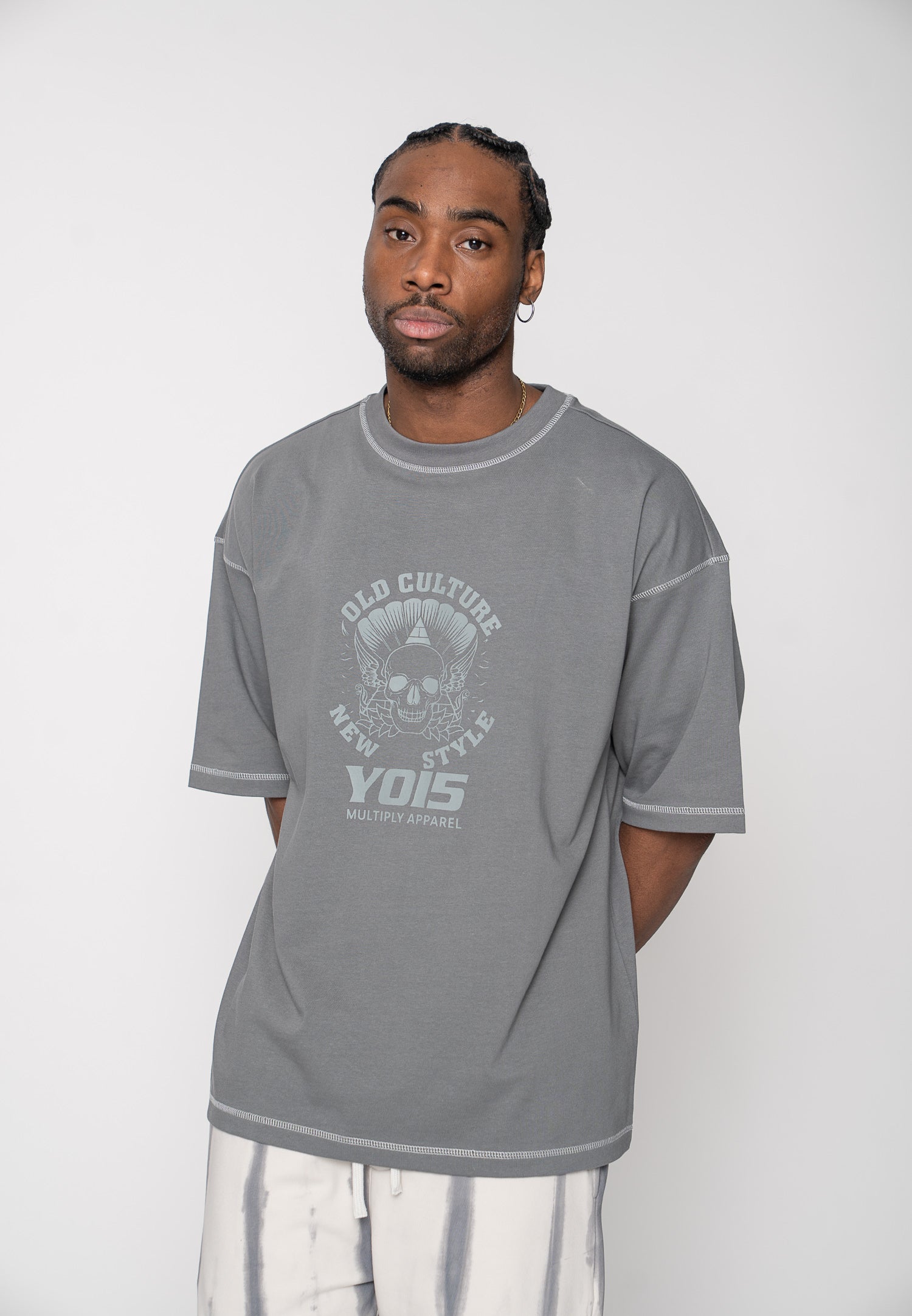 Multiply Apparel Oversize T-Shirt CULTURE STYLE Gargoyle – weitere Ansicht 6