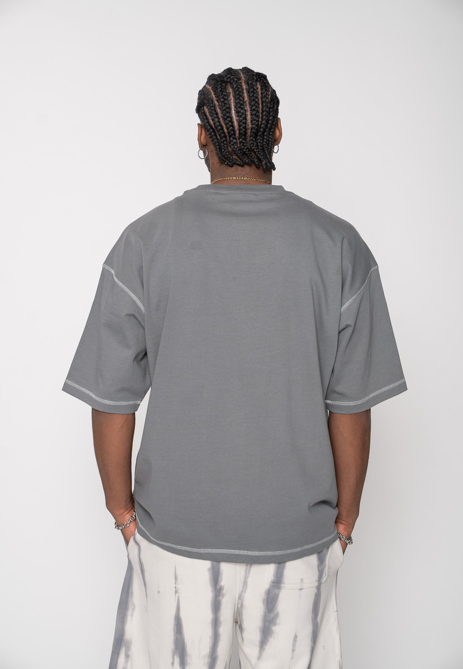 Oversize longsleeve HORSE SKETCH Black Soda Washed