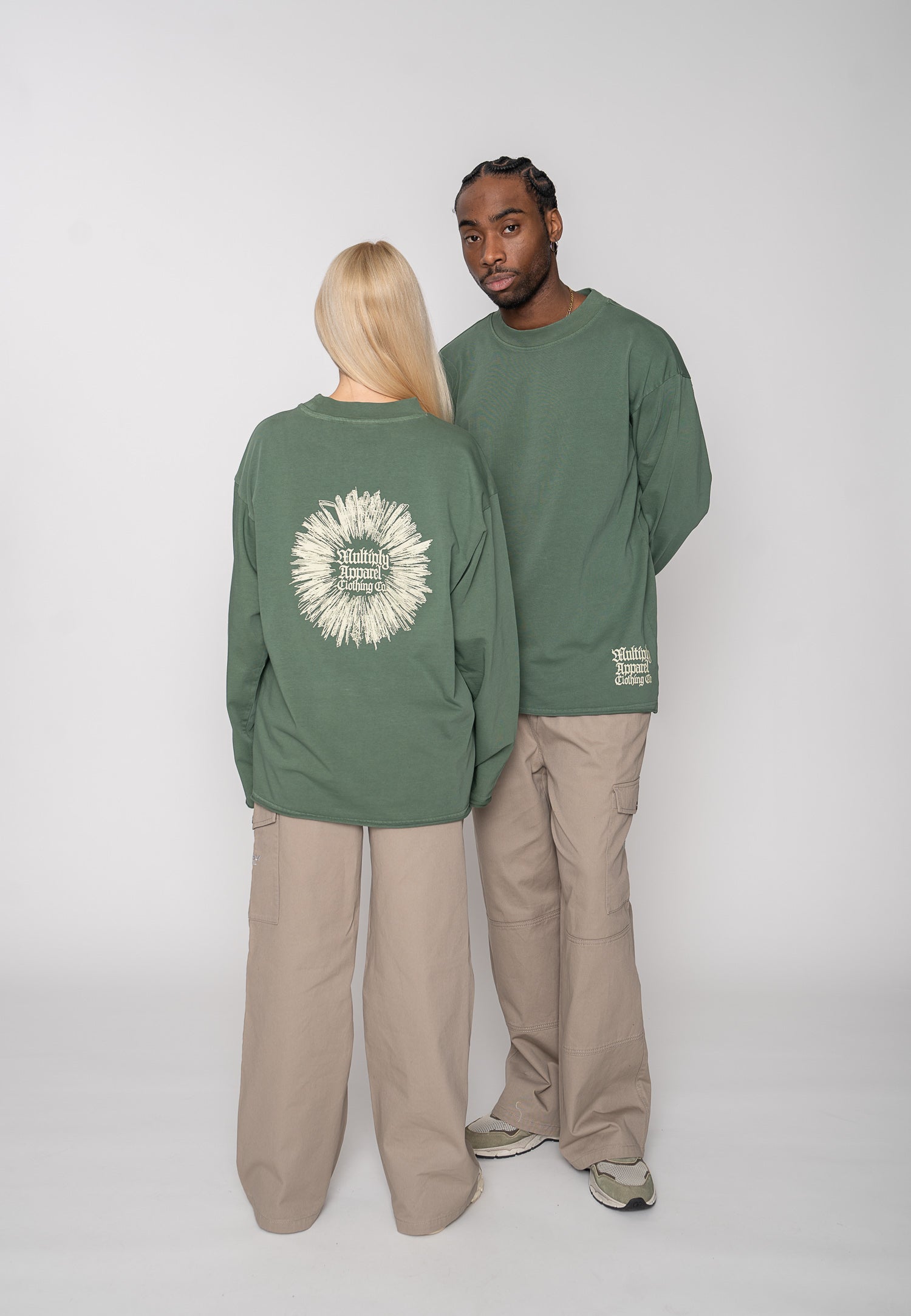 Multiply Apparel Longsleeve BLOOM Duck Green – weitere Ansicht 3