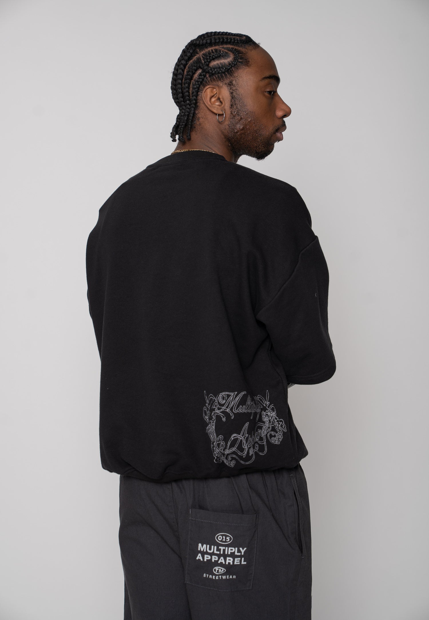 Multiply Apparel Oversize Sweatshirt HARMONY Black – weitere Ansicht 4