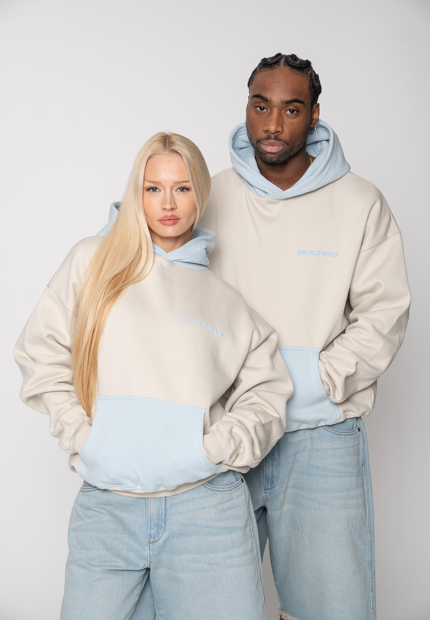 Multiply Apparel Oversize Hoodie Moonstruck Baby Blue – weitere Ansicht 4