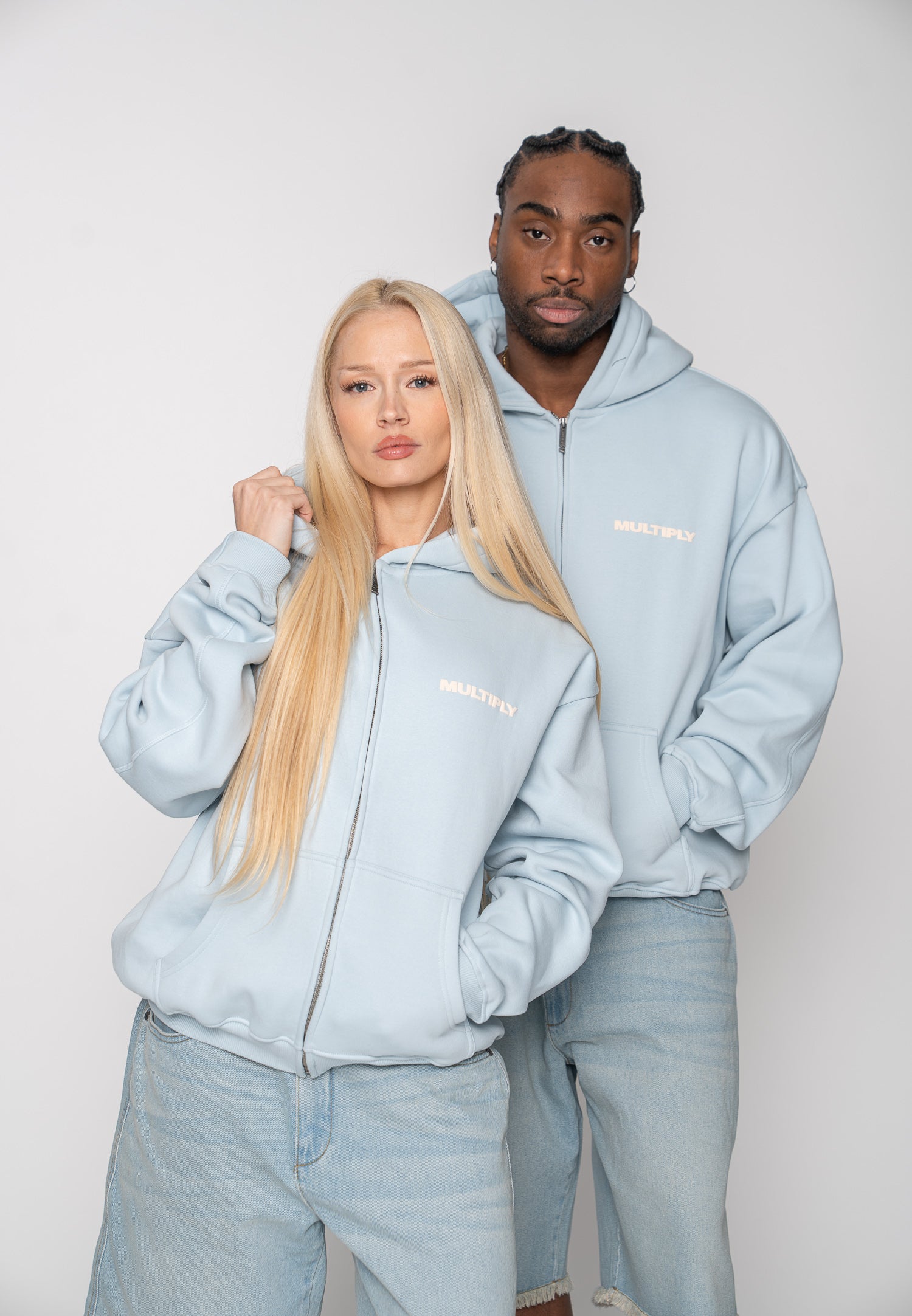 Multiply Apparel Zip Hoodie MULTIPLY Baby Blue – weitere Ansicht 4