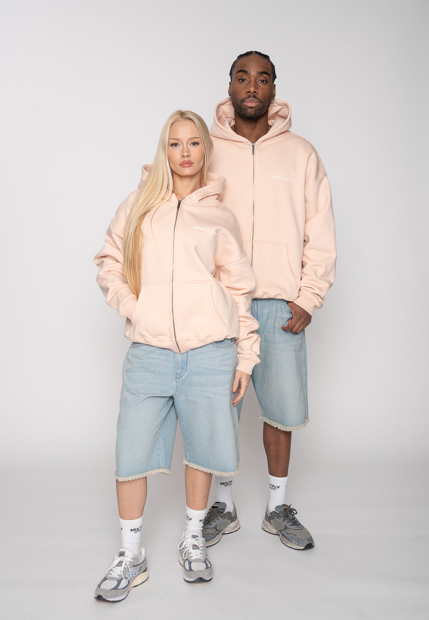 Multiply Apparel Zip Hoodie MULTIPLY Peach Powder – weitere Ansicht 2